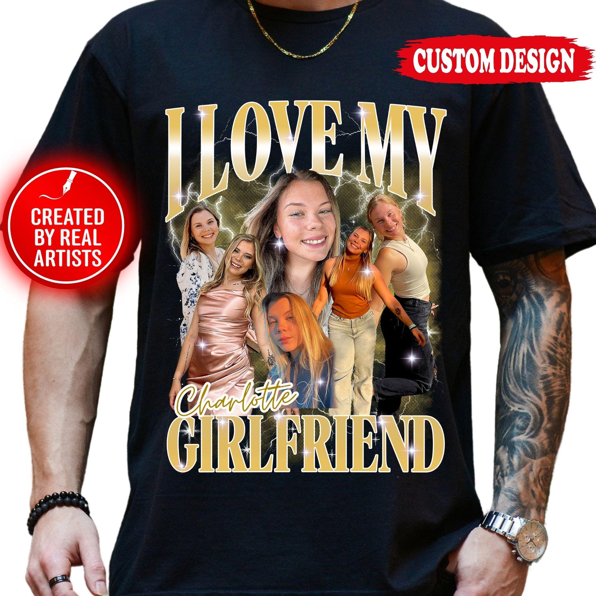Comfort Colors Custom Girlfriend Shirt, Personalized Birthday Bootleg Shirt, Anniversary Face Shirt, Boyfriend Shirt, Bachelorette Surprise