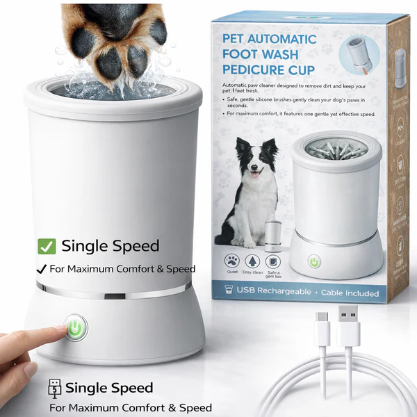 Portable Dog Paw Washer Automatic Pet Paw Cleaner Electric Paw Massager USB Rechargeable Designed for Small to Medium Dogs Cats