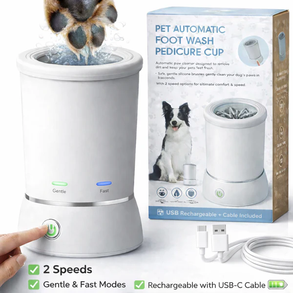 Portable Dog Paw Washer Automatic Pet Paw Cleaner Electric Paw Massager USB Rechargeable Designed for Small to Medium Dogs Cats