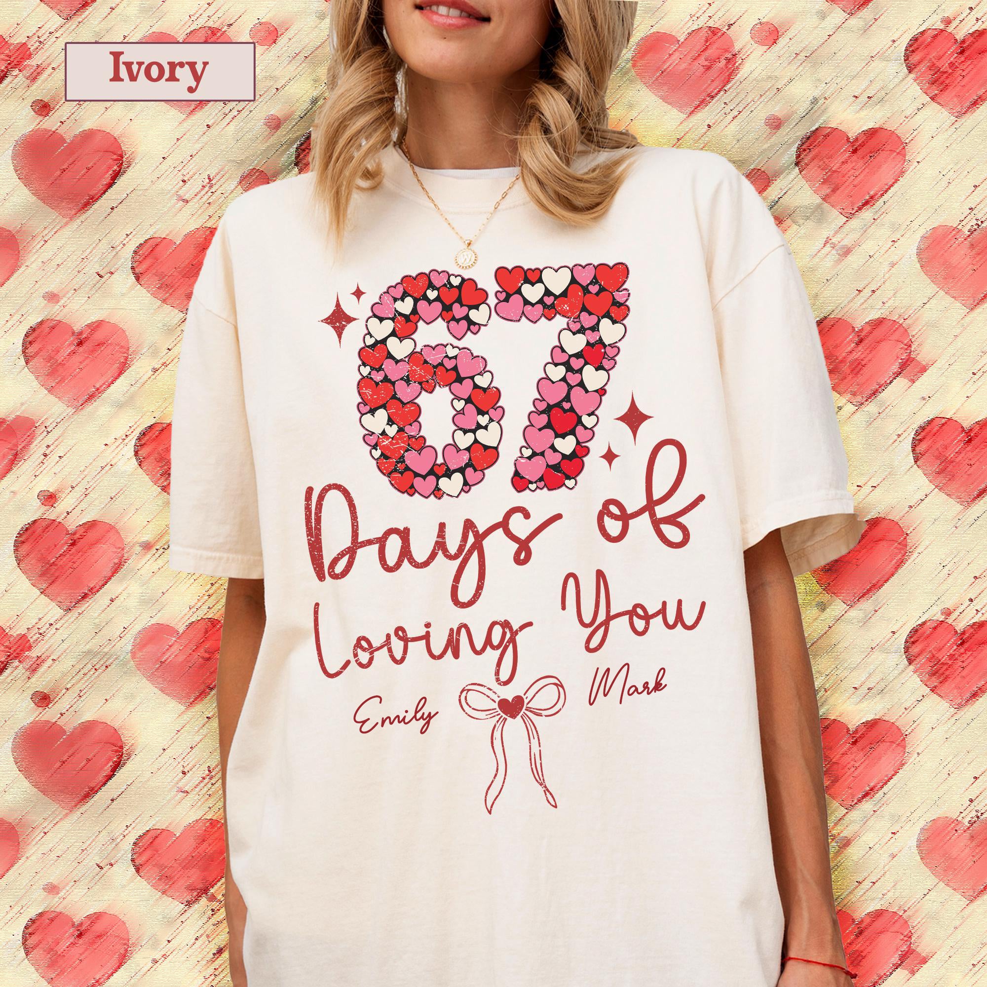 67 Valentine Meme Shirt | Six Seven Valentines Day T-shirt | 6 7 Heart Themed | Couple Tee