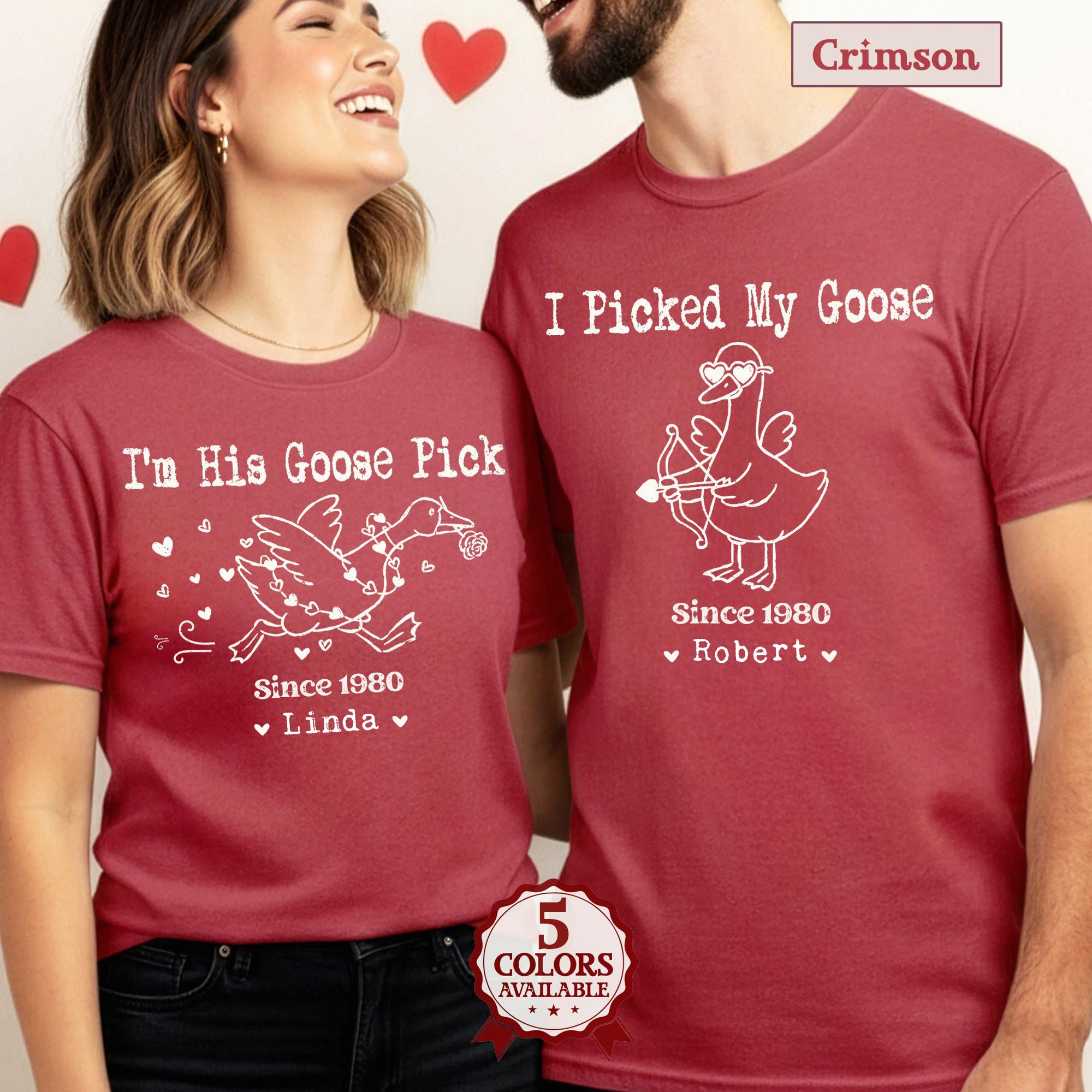 Couple Valentine Shirt, Valentine Goose Tshirt, Matching Valentines Day Tees, Honk Couples Gift
