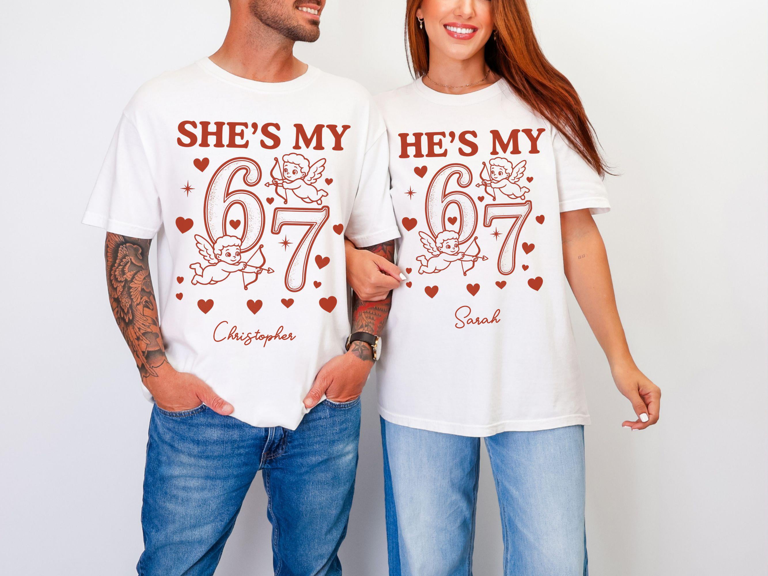 Funny 67 Matching Couple Valentine's Day Comfort Colors Shirts or Sweatshirts