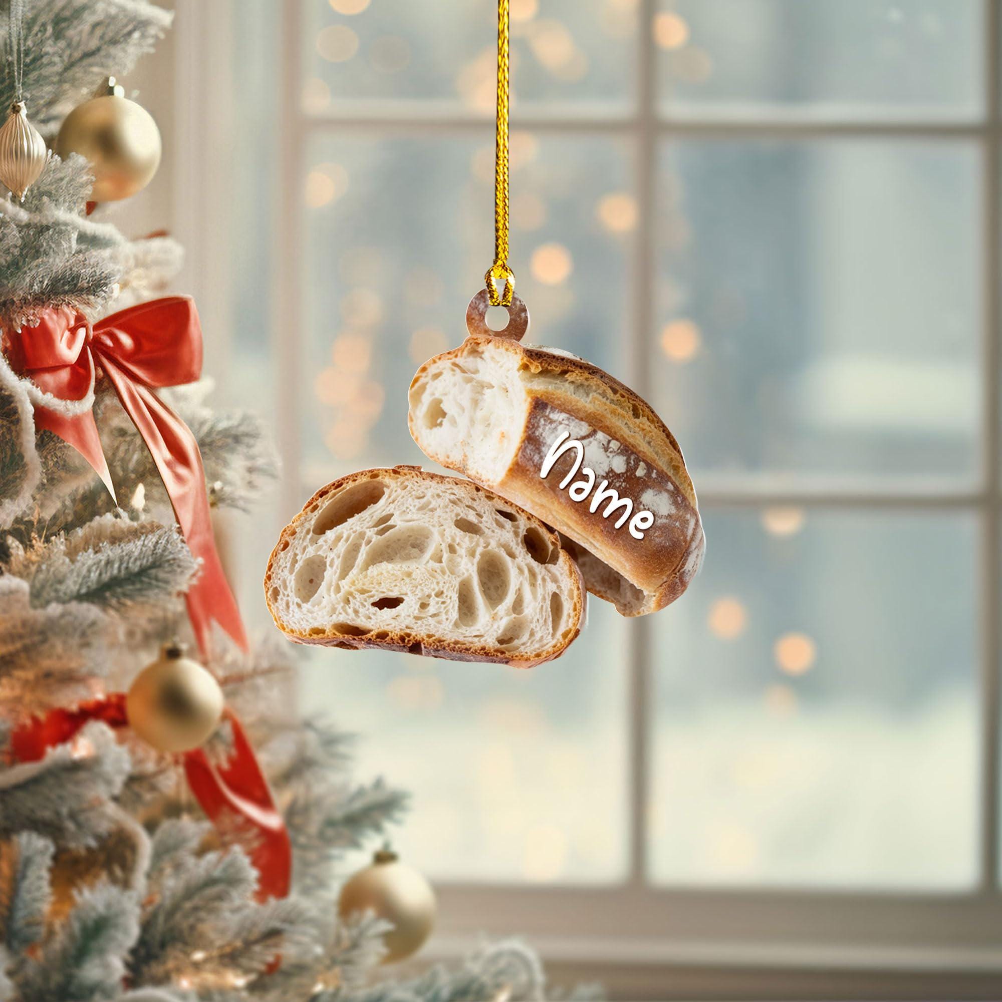 Personalized Sourdough Starter Jar Christmas Ornament, Sourdough Bread Ornament, Sourdough Ornament Gift, Baking Lovers Gift,Sourdough Lover