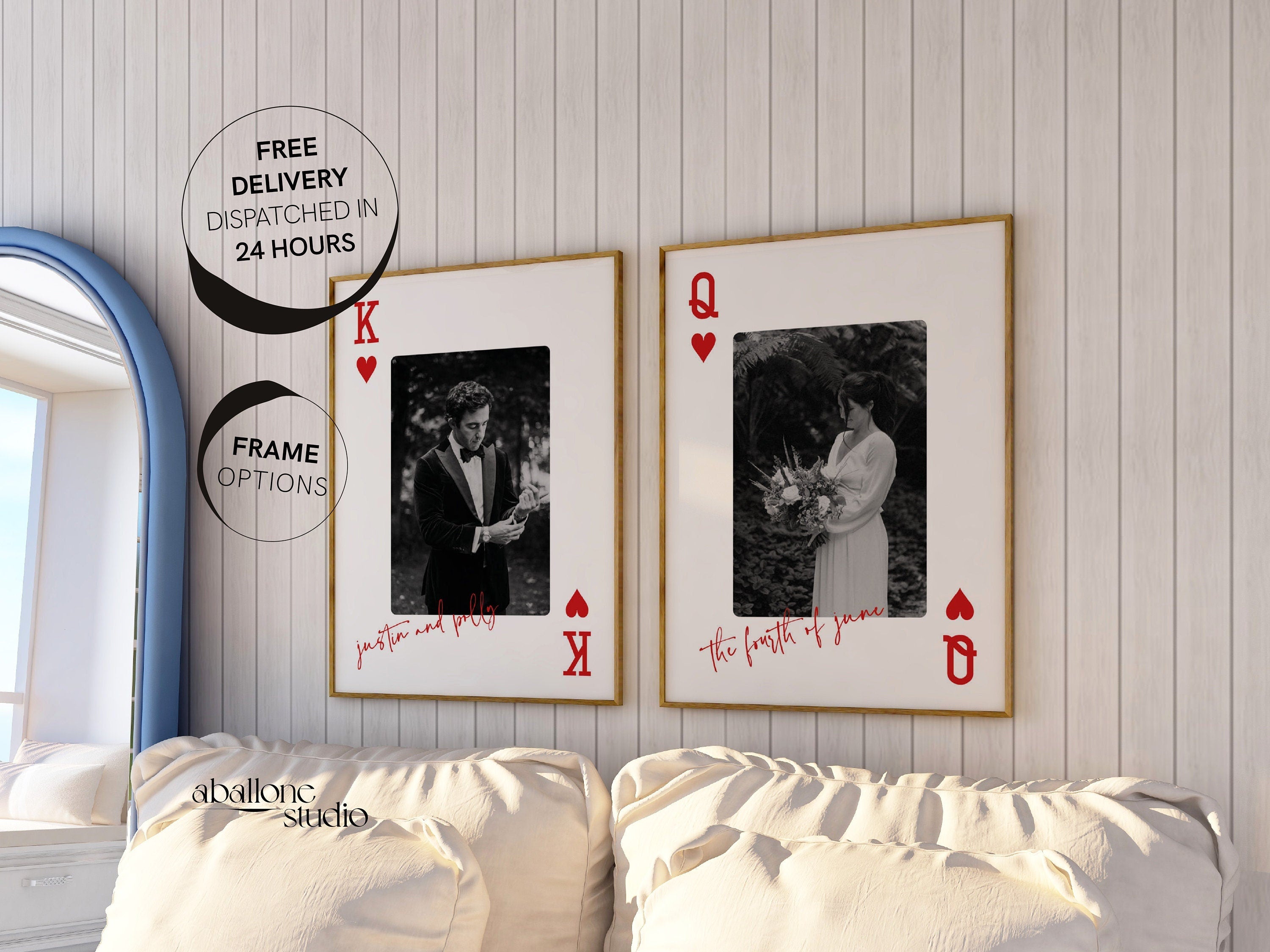 Custom Duo Card Wedding Prints Sentimental 1st Anniversary Gift Vegas Bride and Groom Above Bed Decor Paper Anniversary Wedding Album Gift