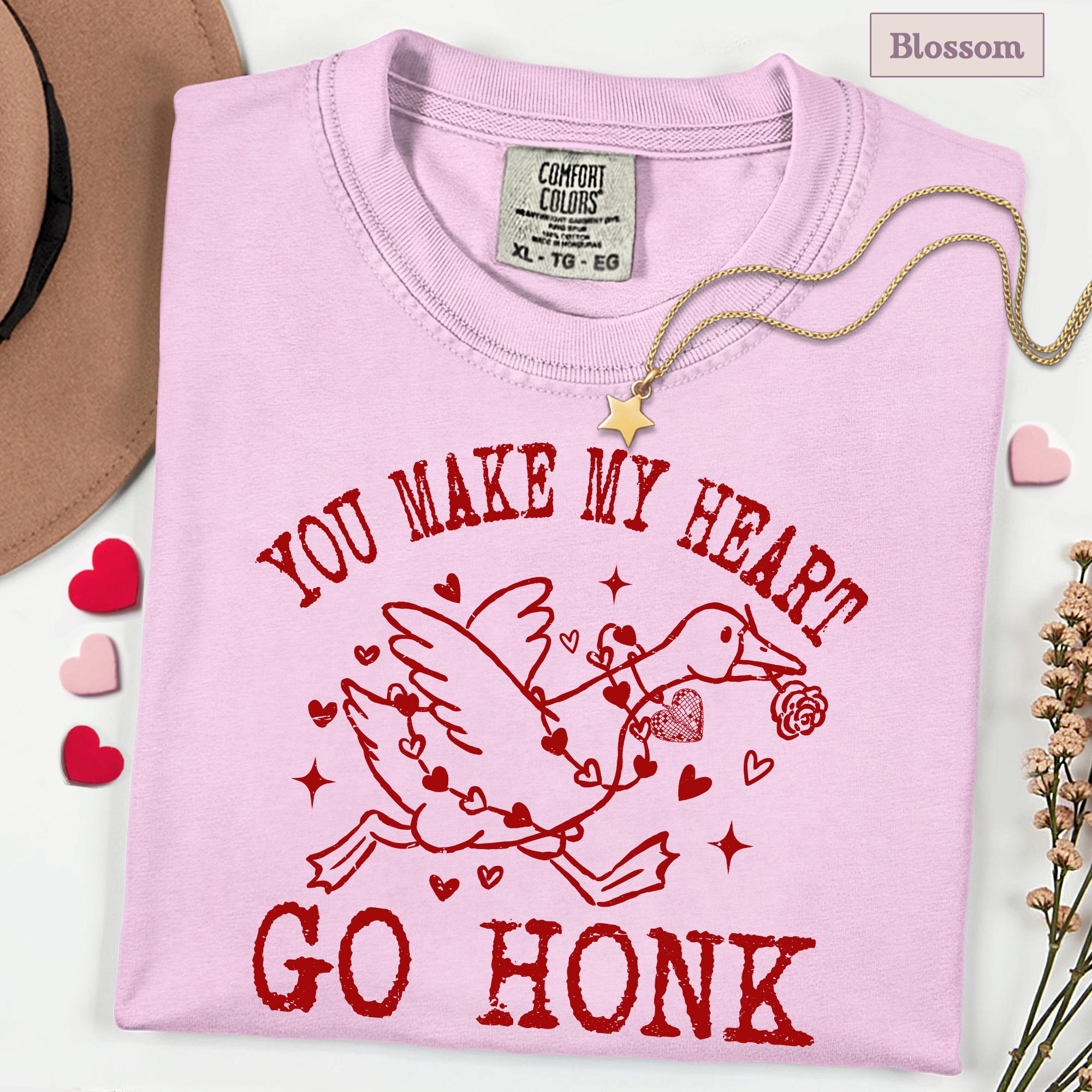 Valentine Goose Shirt, Funny Goose Love Tee, Valentines Women TShirt, Romantic Gift for Her
