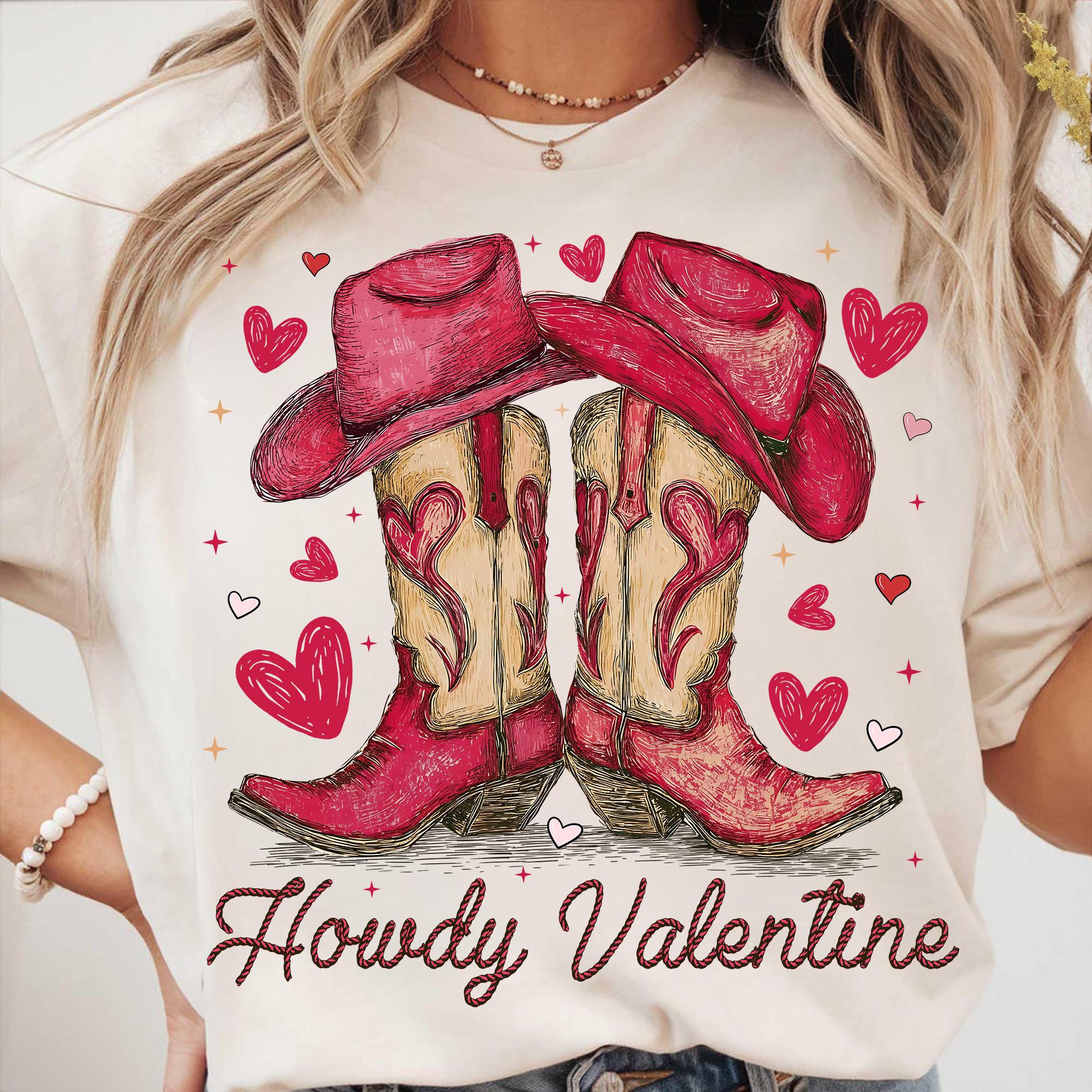 Retro Howdy Valentine Shirt , Western Valentine Sweatshirt, Cowboy Boots, Love XOXO, Cowgirl Valentine, Country Love Valentine