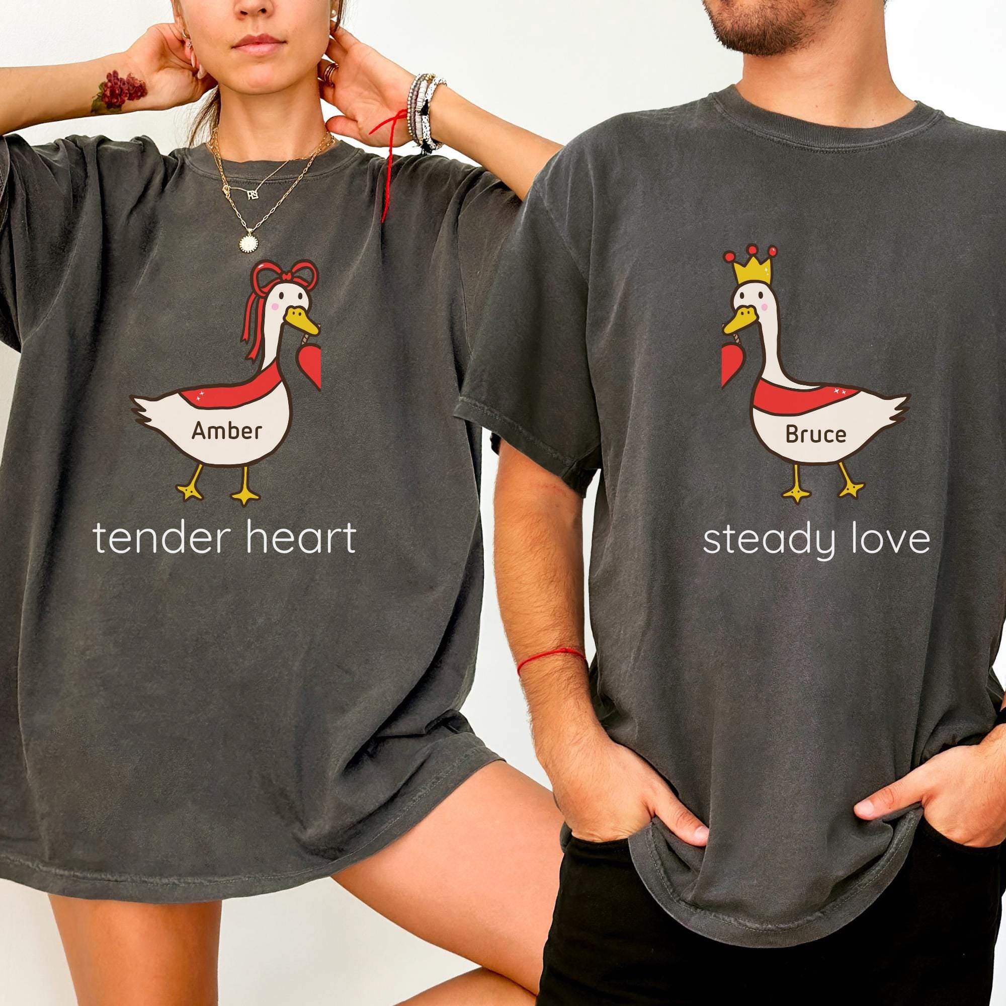 Funny Couple Shirts for Valentine’s Day Comfort Colors,Gift for Husband and Wife Girlfriend Boyfriend Mom Dad,Funny Couple Gift,Goose Shirts
