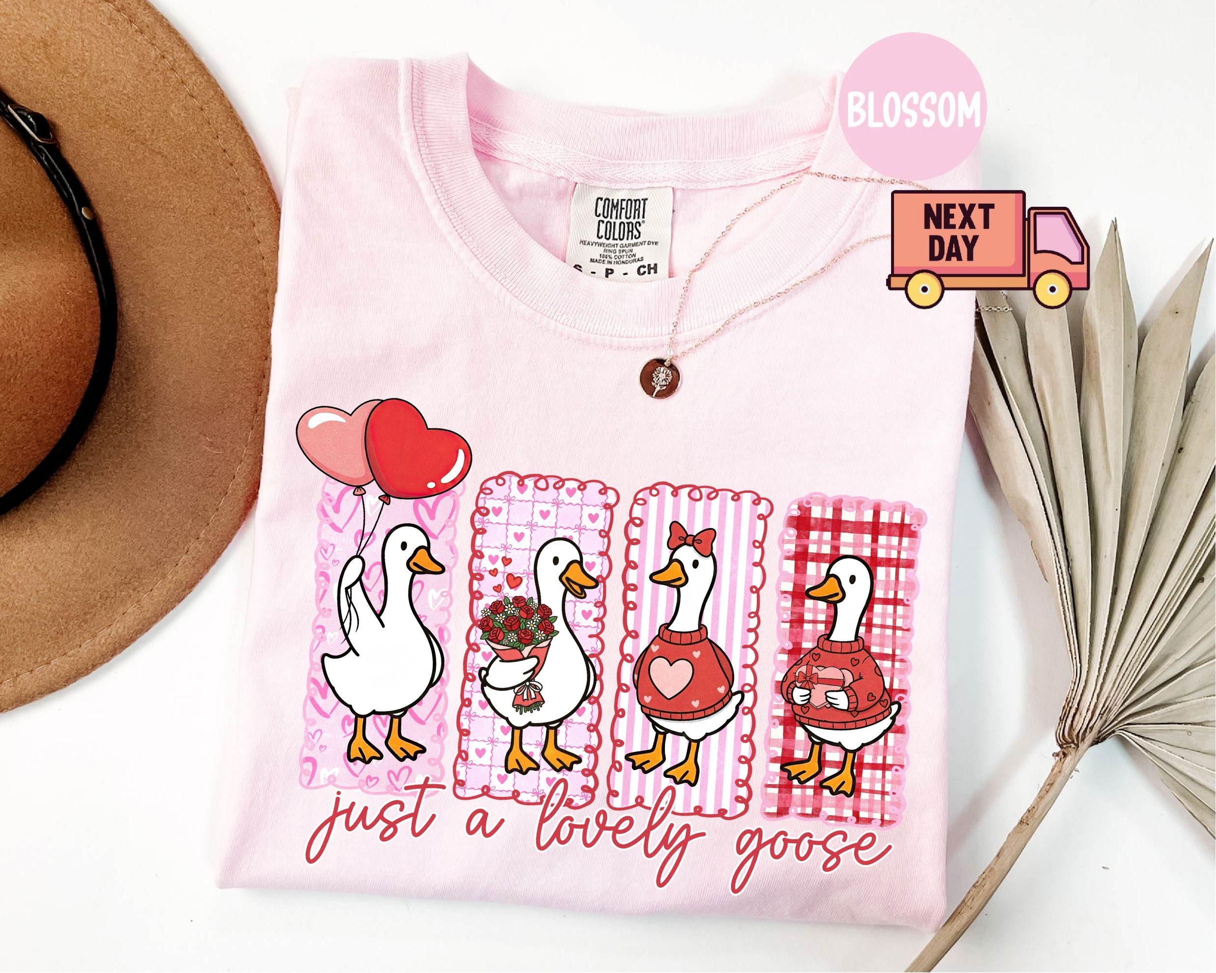 Comfort Colors® Just A Lovely Goose Shirt, Goose Valentine Day Shirt, Funny Valentine Silly Goose Tee, Animal Tee, Cute Goose Lover Gift