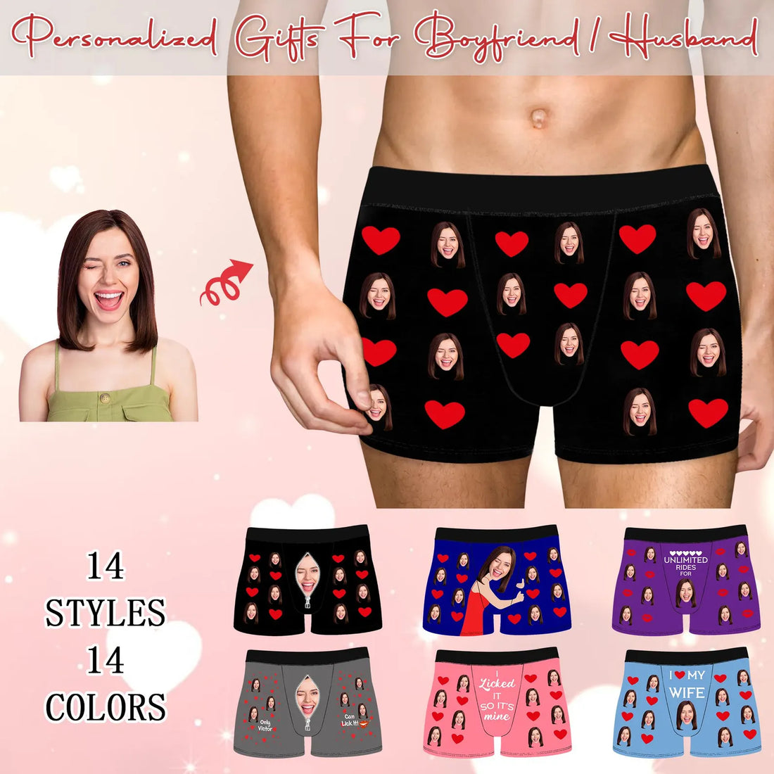 Custom Face Boxers for Men, Personalized Photo Underwear, Funny Wedding Gift for Bridegroom, Popular Anniversary Gift, Birthday Gift