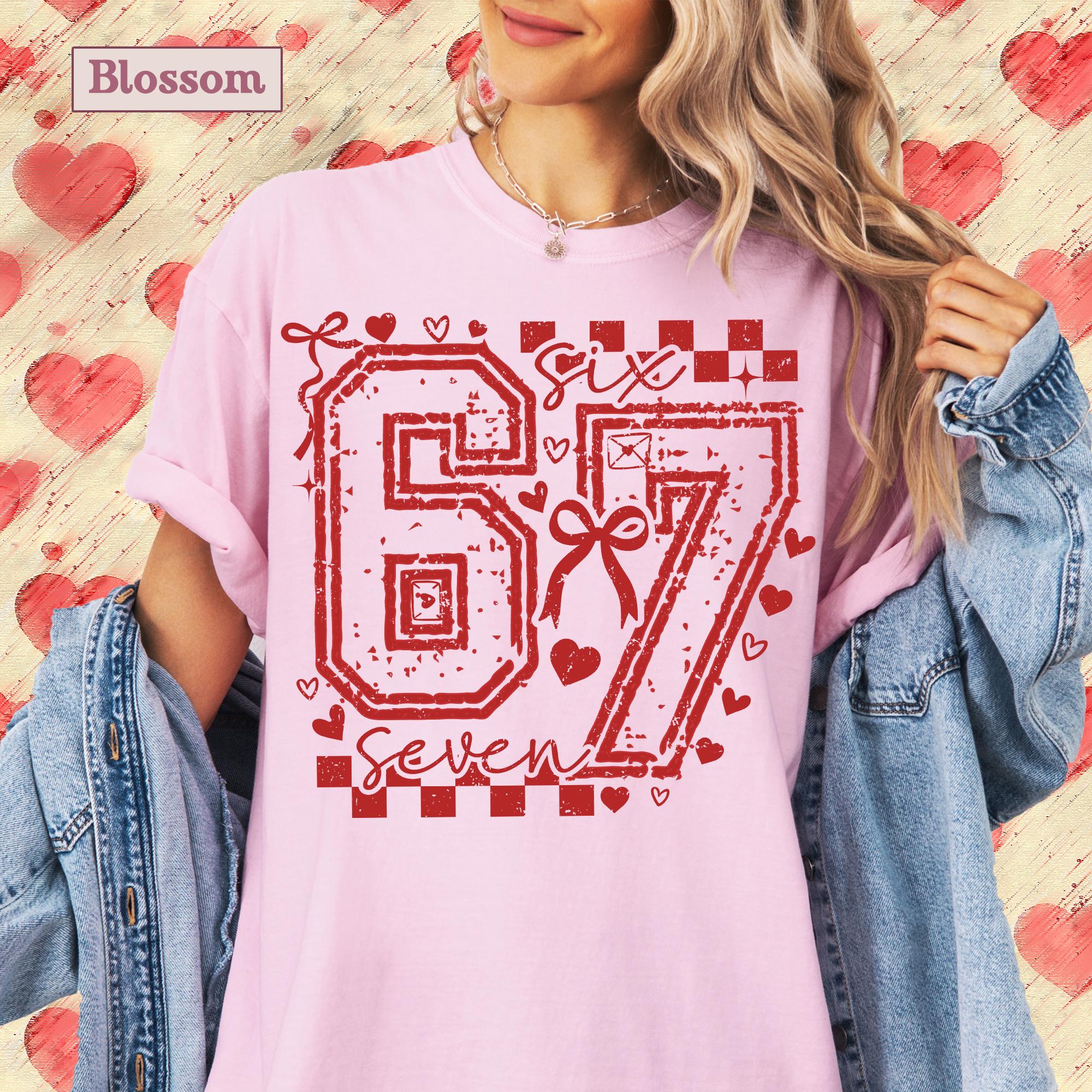 67 Valentine Meme Shirt | Six Seven Valentines Day T-shirt | 6 7 Heart Themed | Couple Tee