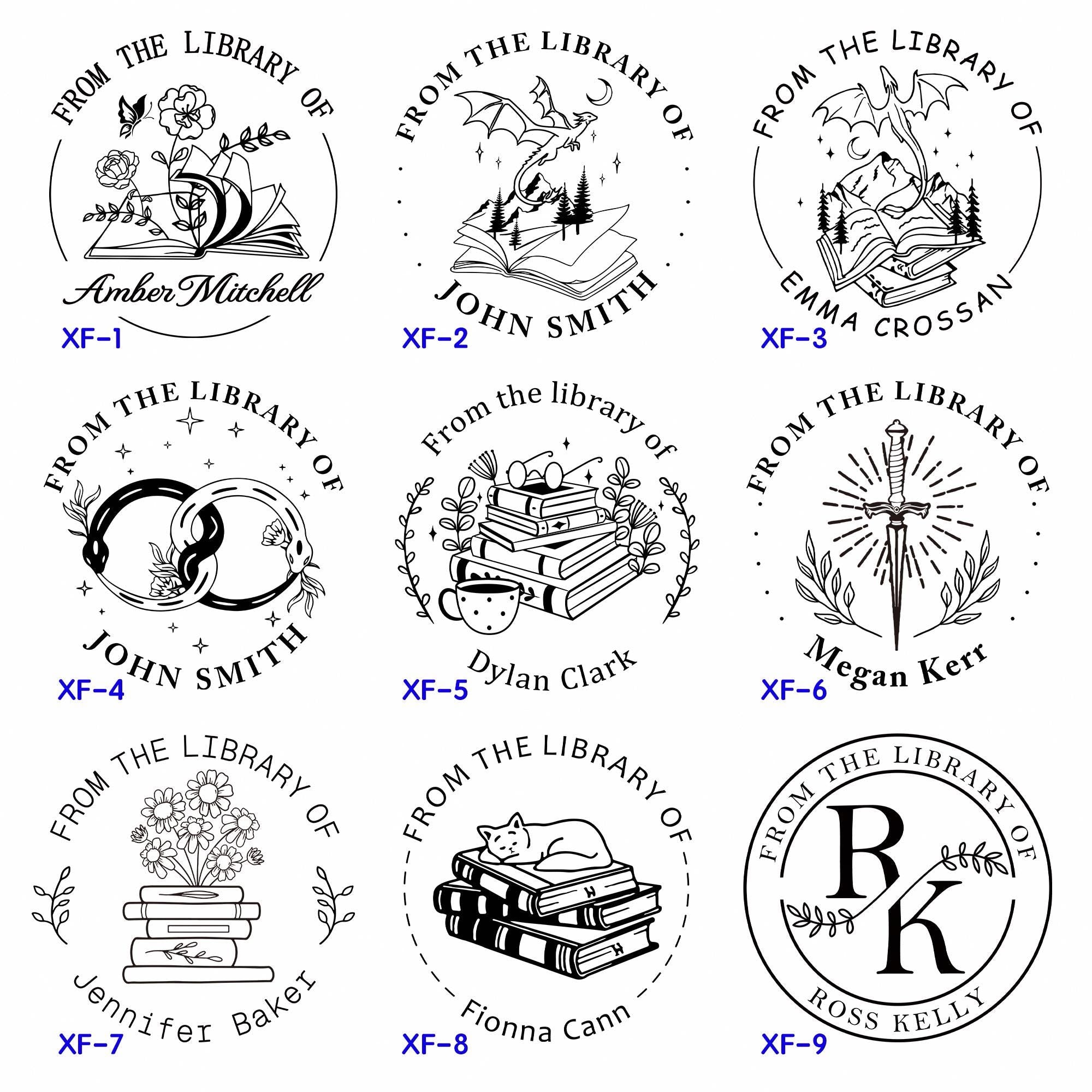 CUSTOM EMBOSSER / book stamp / library embosser /From the Library of embosser/Cat Lover Gifts/Book Lover Gifts
