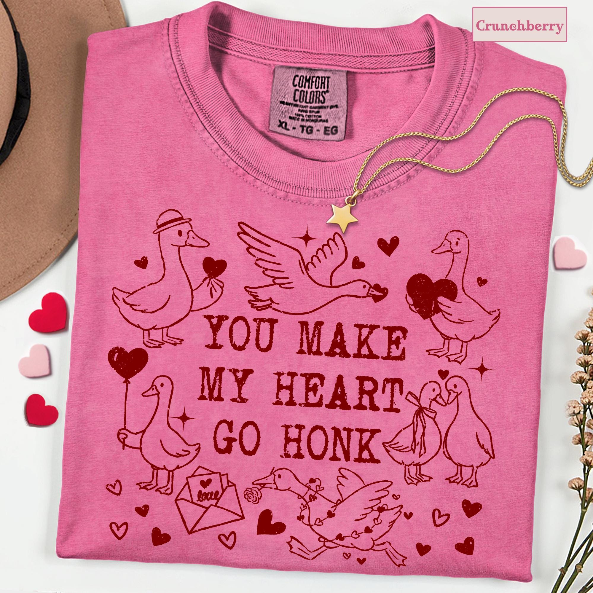 You Make My Heart Go Honk shirt, Valentine Goose T-shirt, Goose valentines Tee, Gift for Here