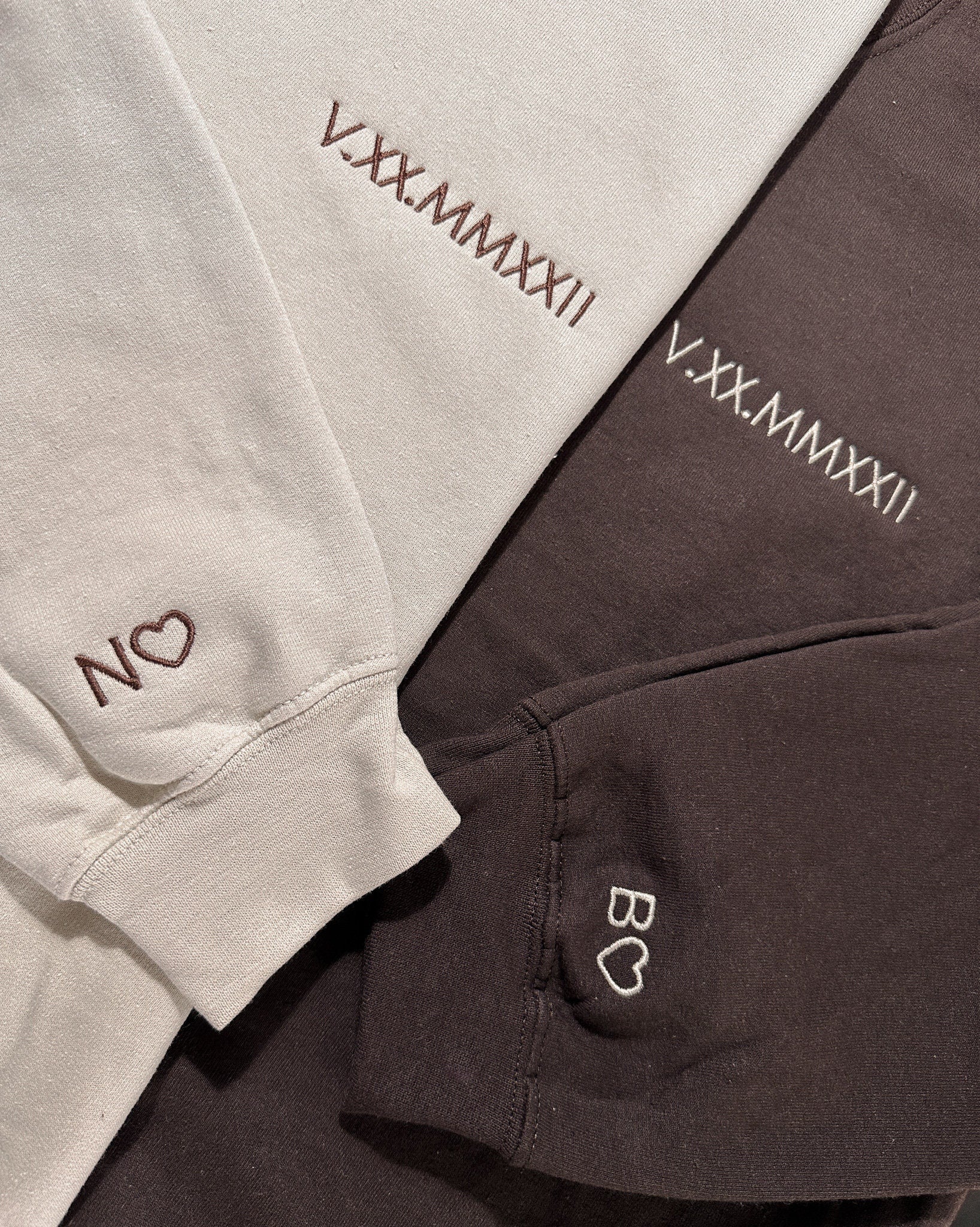 Initial Heart Custom Embroidered Crewneck // Personalized Couple Hoodies // Bridge // Bridesmaid // Anniversary Date // Bachelorette