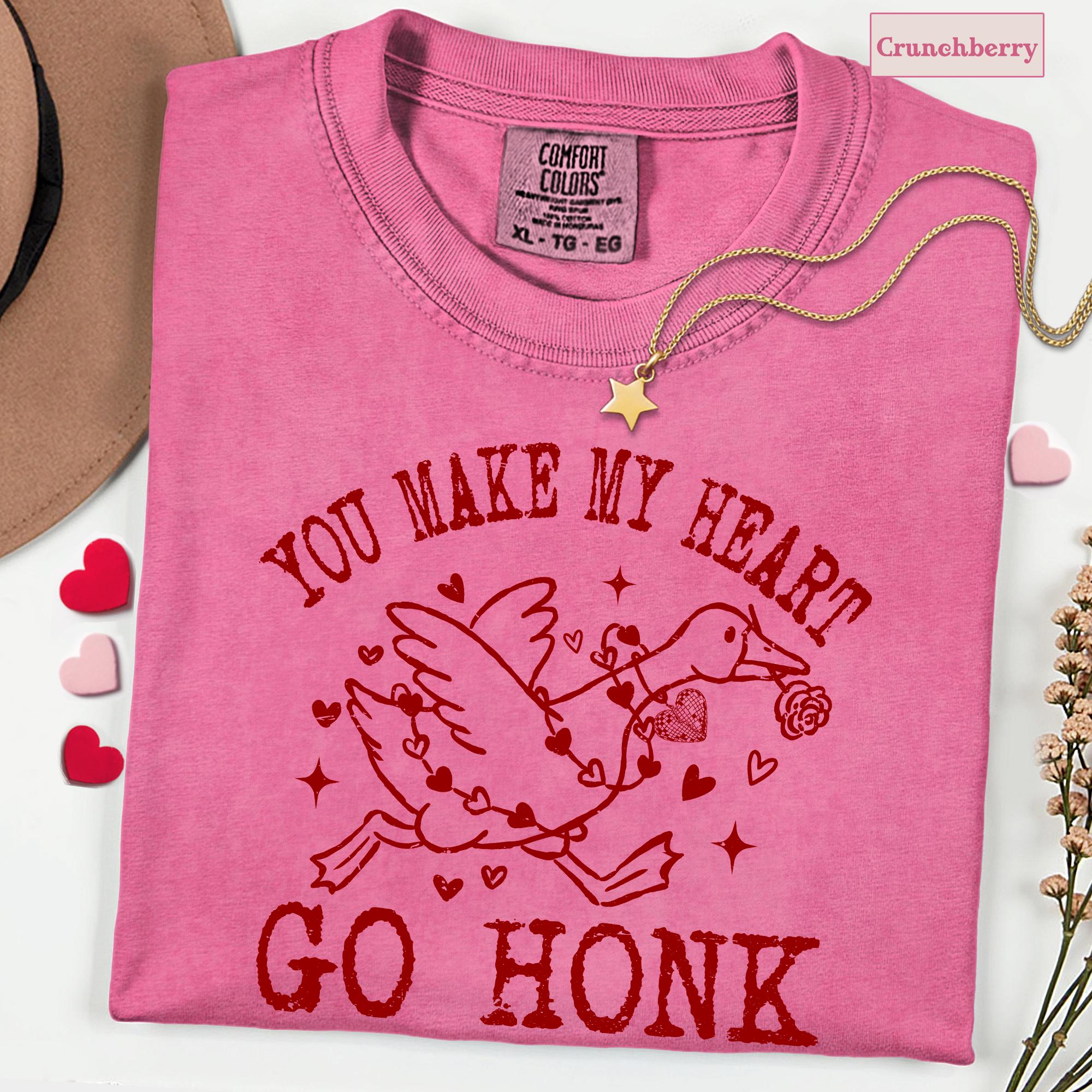 Valentine Goose Shirt, Funny Goose Love Tee, Valentines Women TShirt, Romantic Gift for Her