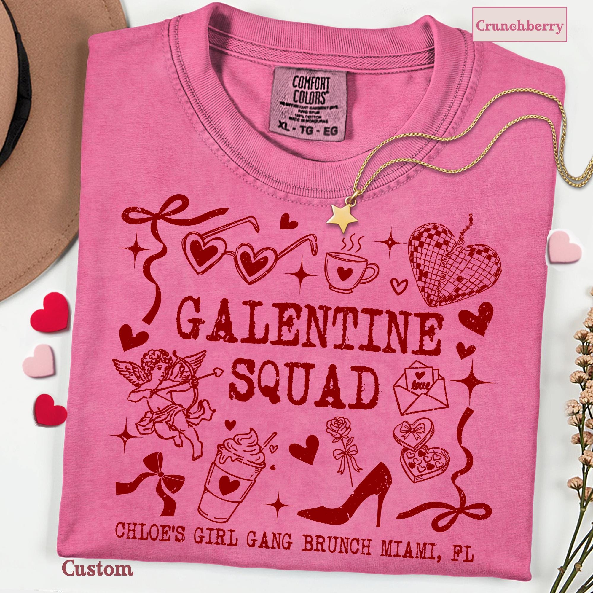 Galentine Squad Shirt, Custom Galentines Gift Ideas, Personalized Galentine Bruch TShirt, Girls Night Tee