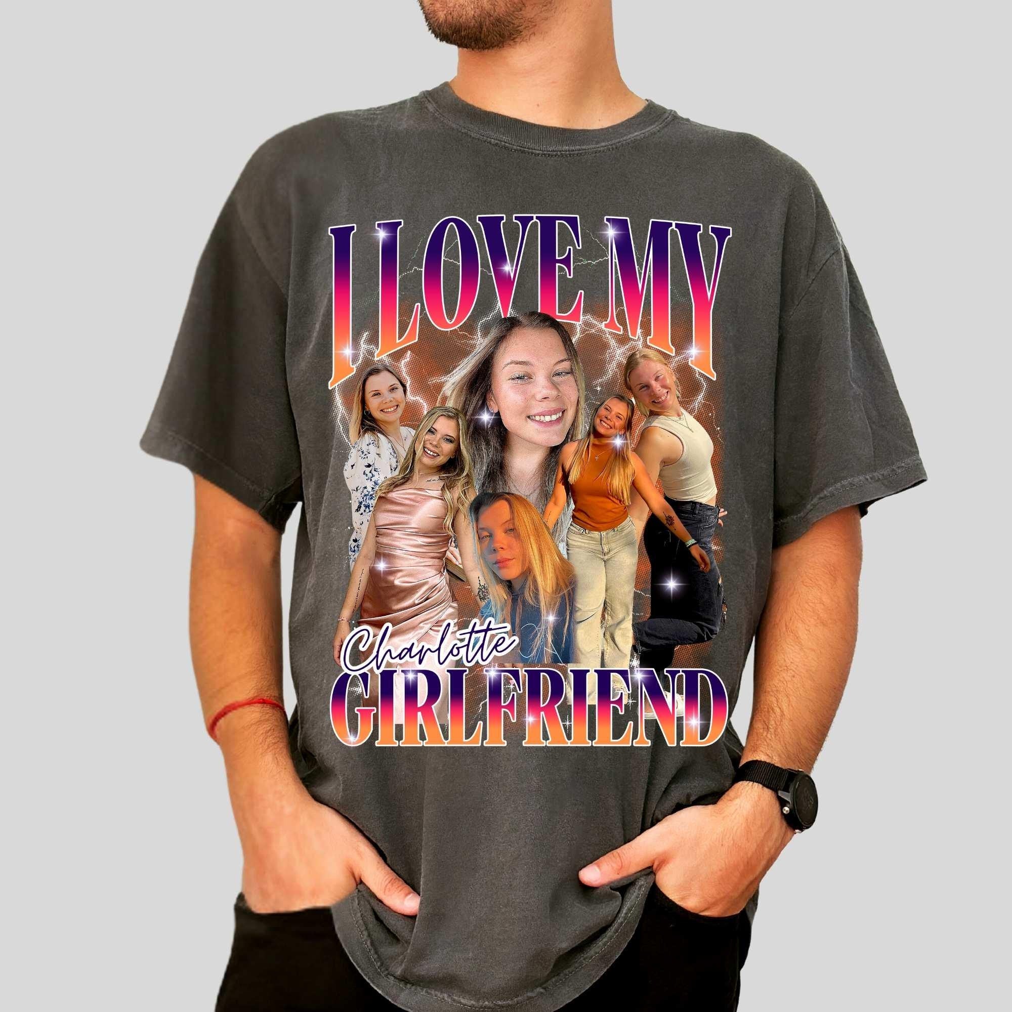 Comfort Colors Custom Girlfriend Shirt, Personalized Birthday Bootleg Shirt, Anniversary Face Shirt, Boyfriend Shirt, Bachelorette Surprise