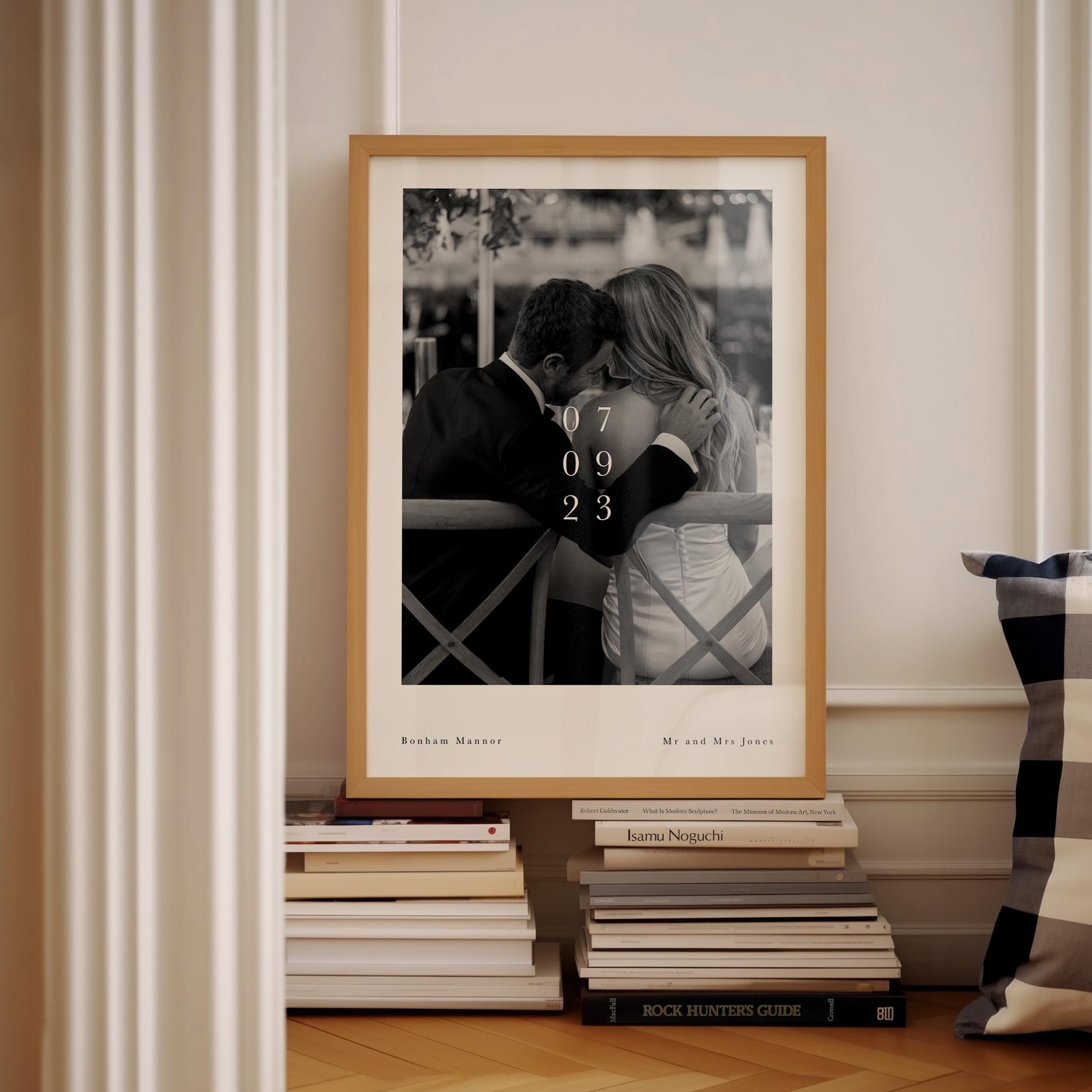 Personalised Date Photo Print custom 1st Anniversary Gift Paper Anniversary Print Sentimental Wedding Gift Engagement photo gift new home