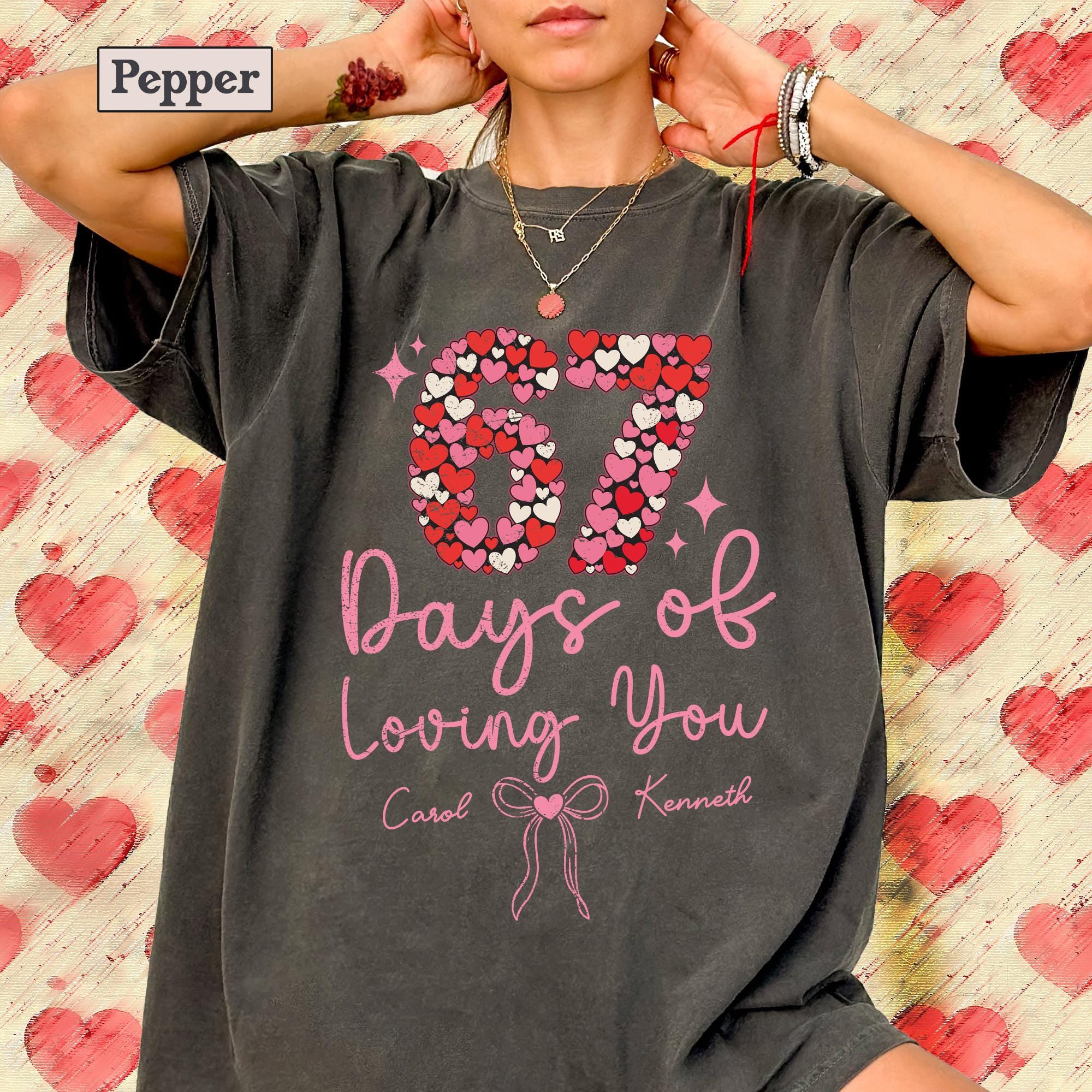 67 Valentine Meme Shirt | Six Seven Valentines Day T-shirt | 6 7 Heart Themed | Couple Tee
