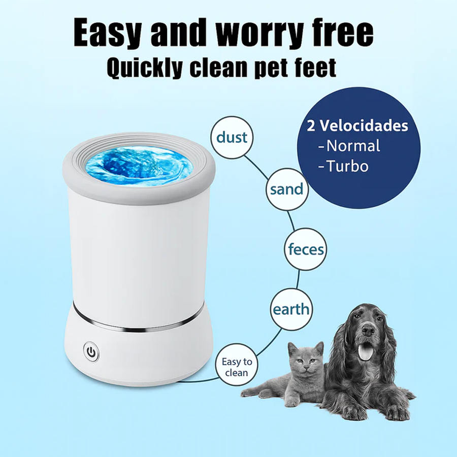 Portable Dog Paw Washer Automatic Pet Paw Cleaner Electric Paw Massager USB Rechargeable Designed for Small to Medium Dogs Cats