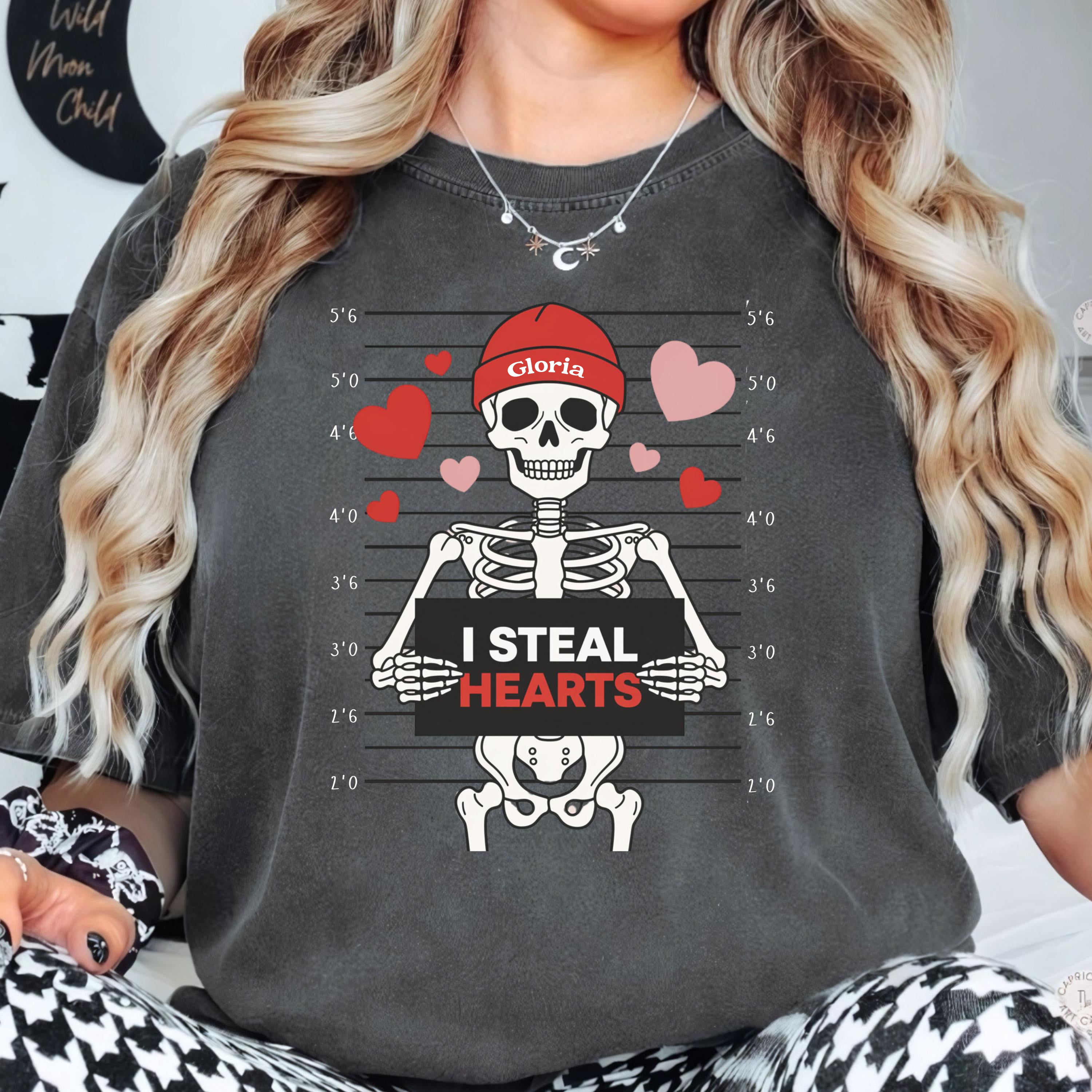I Steal Hearts Valentines Shirt, Skeleton Valentines Day Tee,Funny Skeleton Tshirt,Funny Valentines Day Shirt, Valentines Gift