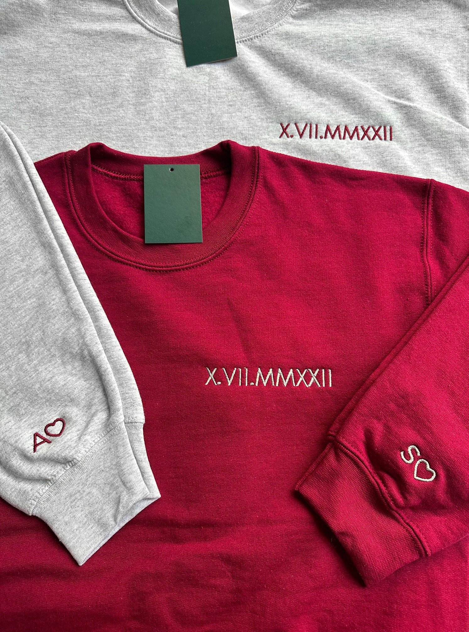 Initial Heart Custom Embroidered Crewneck // Personalized Couple Hoodies // Bridge // Bridesmaid // Anniversary Date // Bachelorette