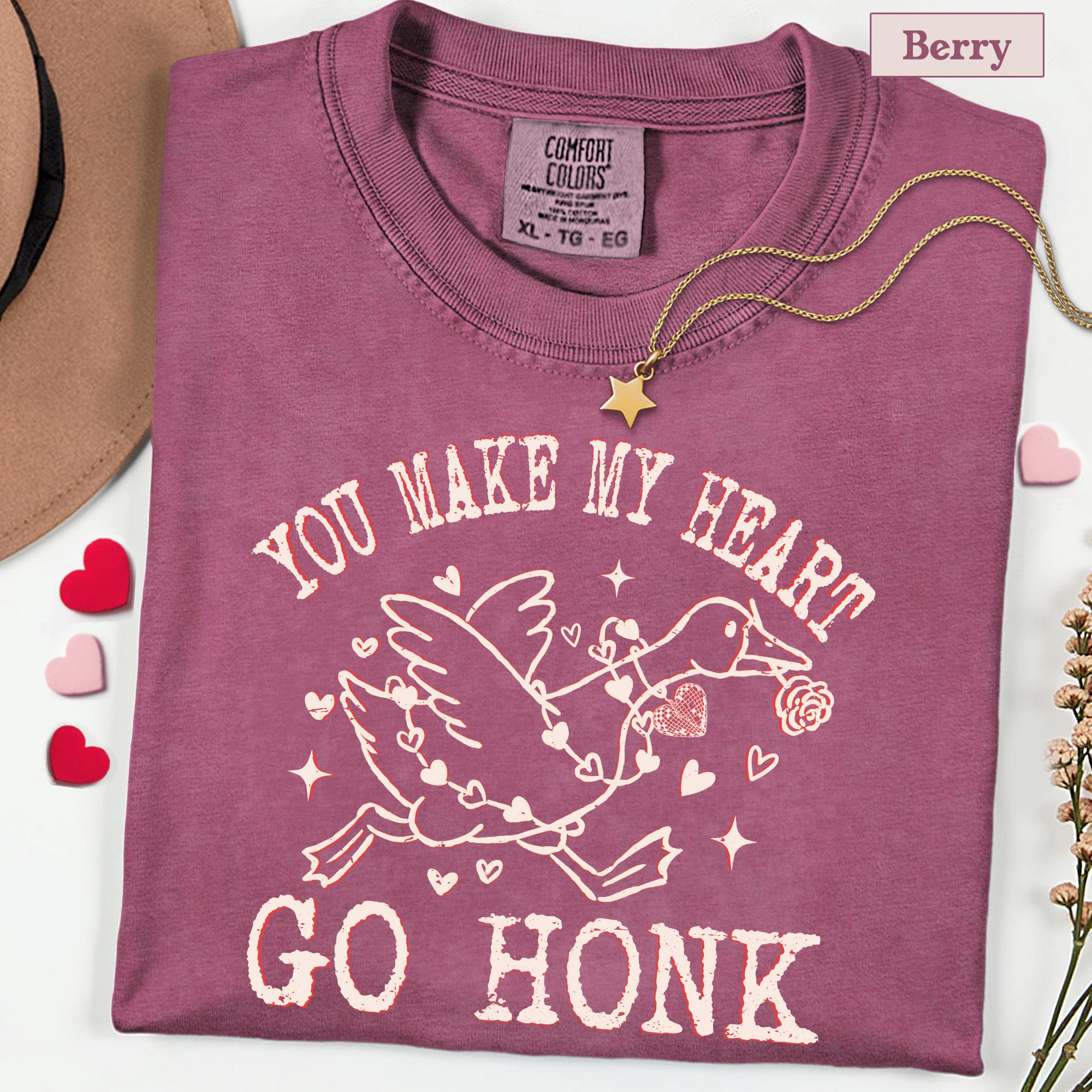 Valentine Goose Shirt, Funny Goose Love Tee, Valentines Women TShirt, Romantic Gift for Her