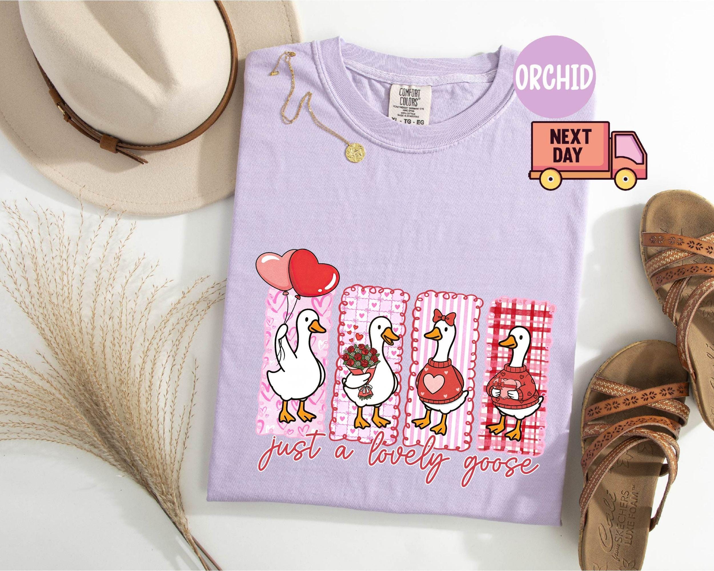 Comfort Colors® Just A Lovely Goose Shirt, Goose Valentine Day Shirt, Funny Valentine Silly Goose Tee, Animal Tee, Cute Goose Lover Gift