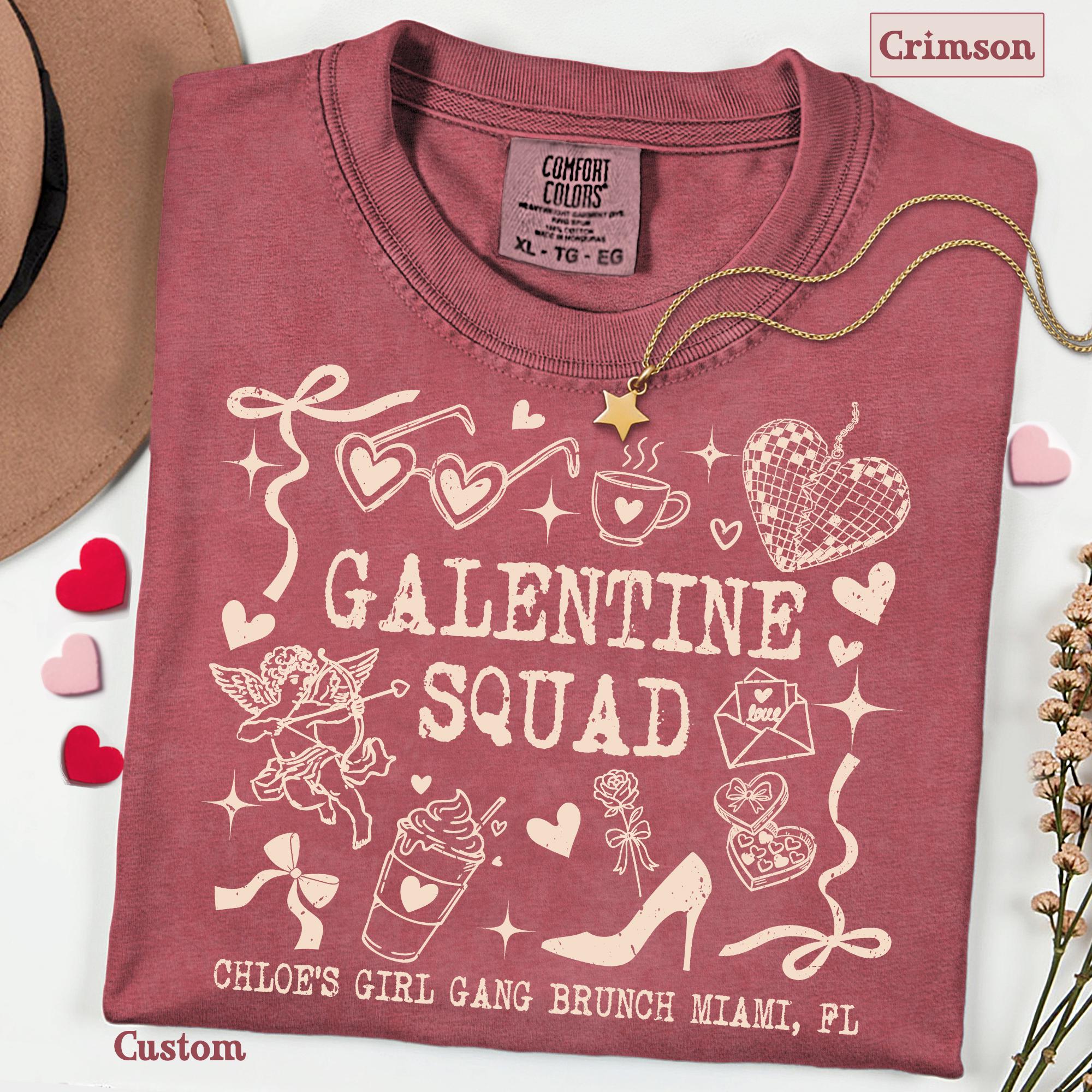 Galentine Squad Shirt, Custom Galentines Gift Ideas, Personalized Galentine Bruch TShirt, Girls Night Tee
