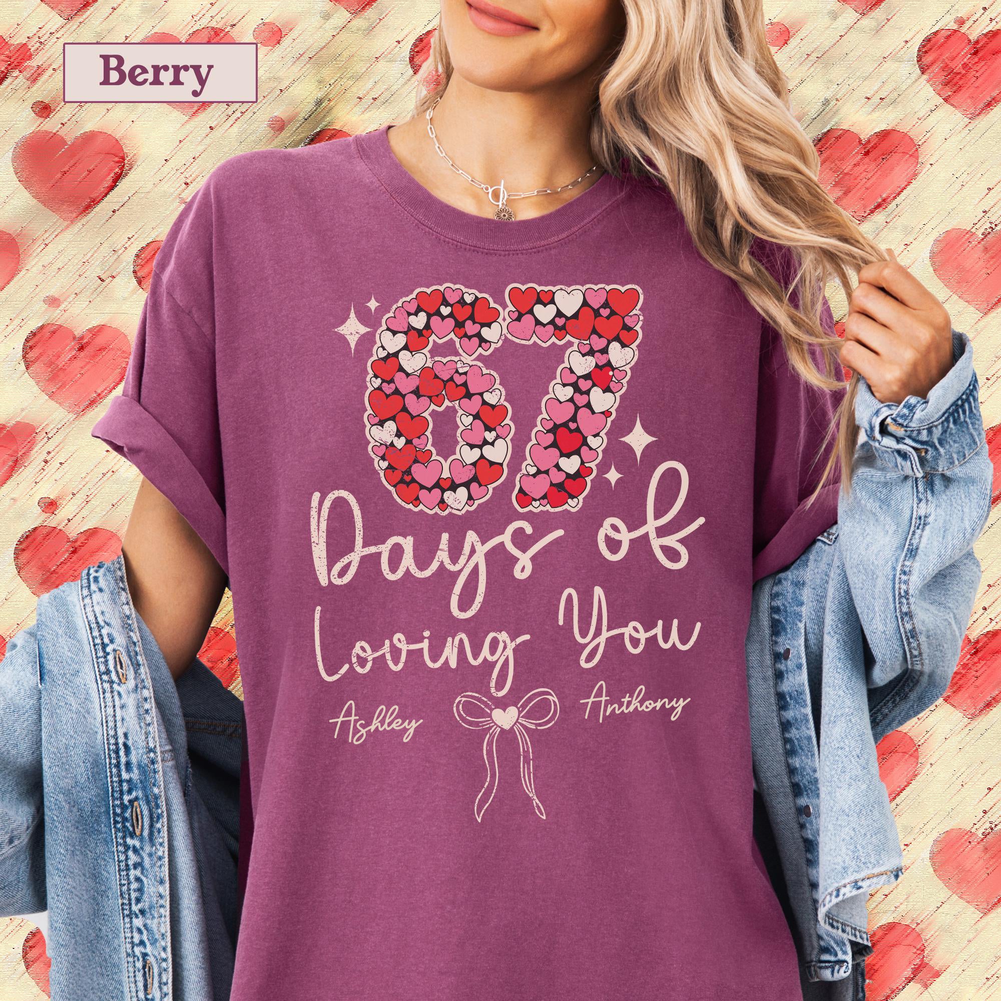 67 Valentine Meme Shirt | Six Seven Valentines Day T-shirt | 6 7 Heart Themed | Couple Tee