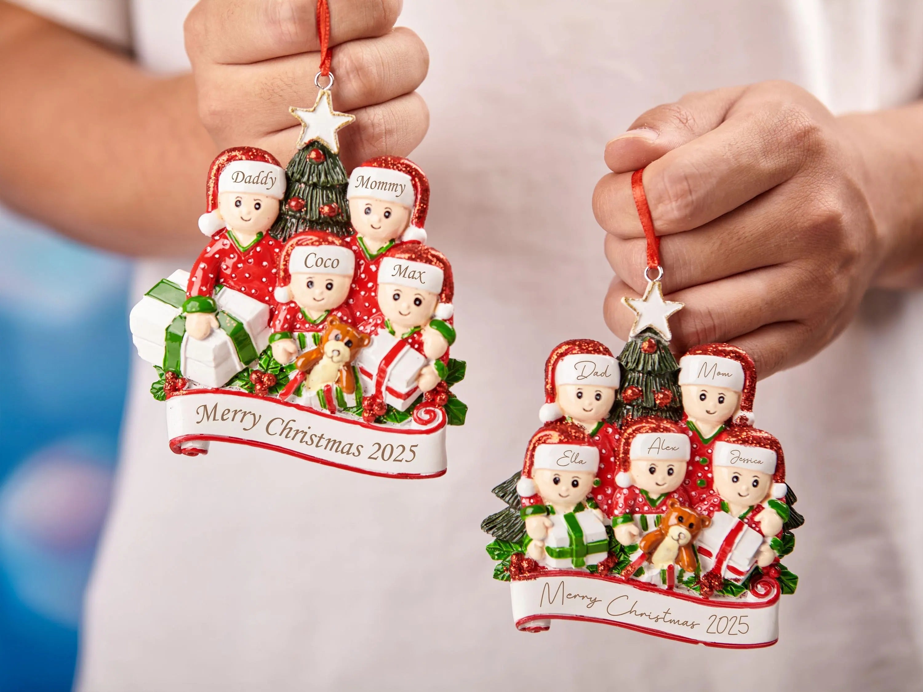 Personalized Family Christmas Ornament,2025 Christmas Ornament, Resin ornament, Custom Family Ornament for Xmas Tree Decor