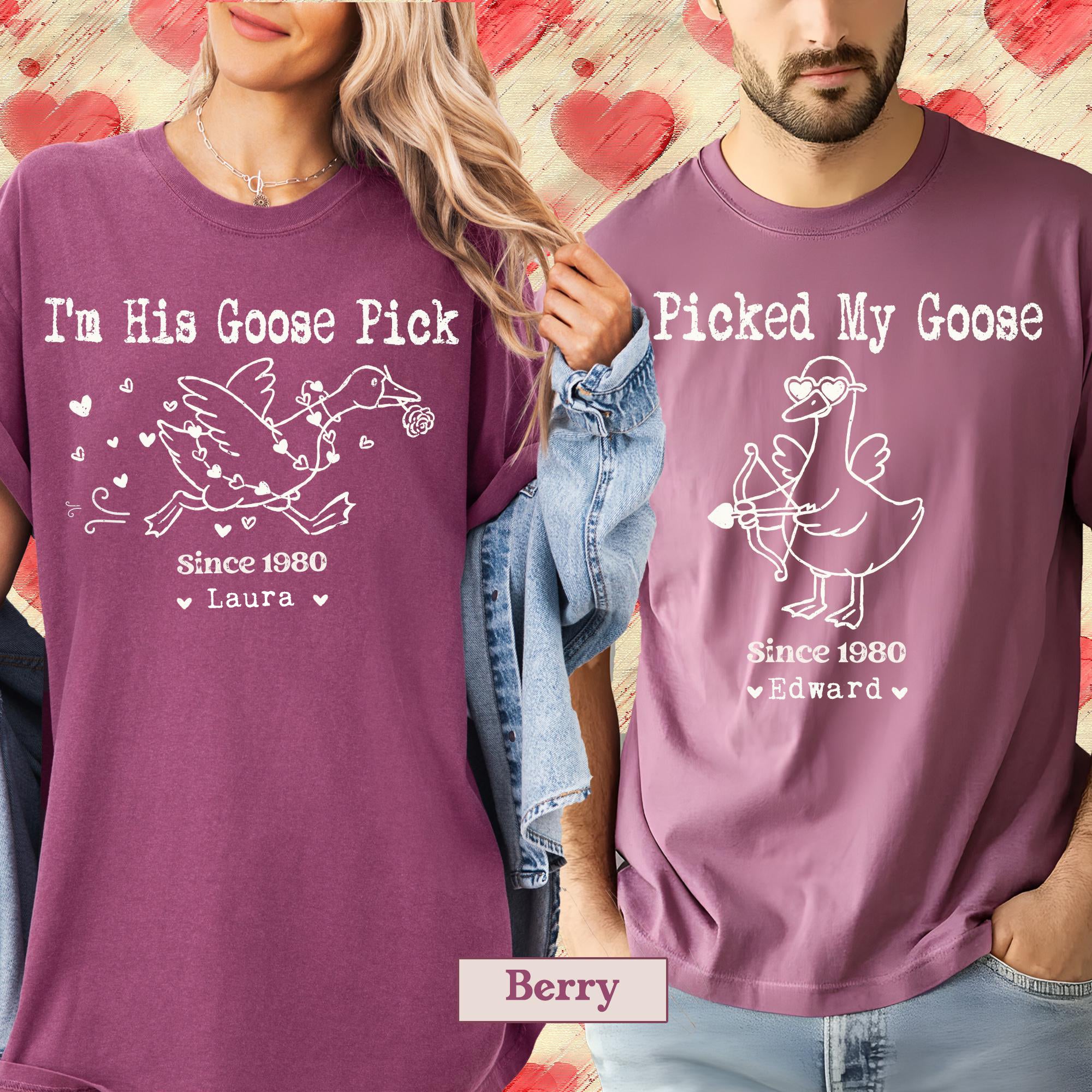 Couple Valentine Shirt, Valentine Goose Tshirt, Matching Valentines Day Tees, Honk Couples Gift
