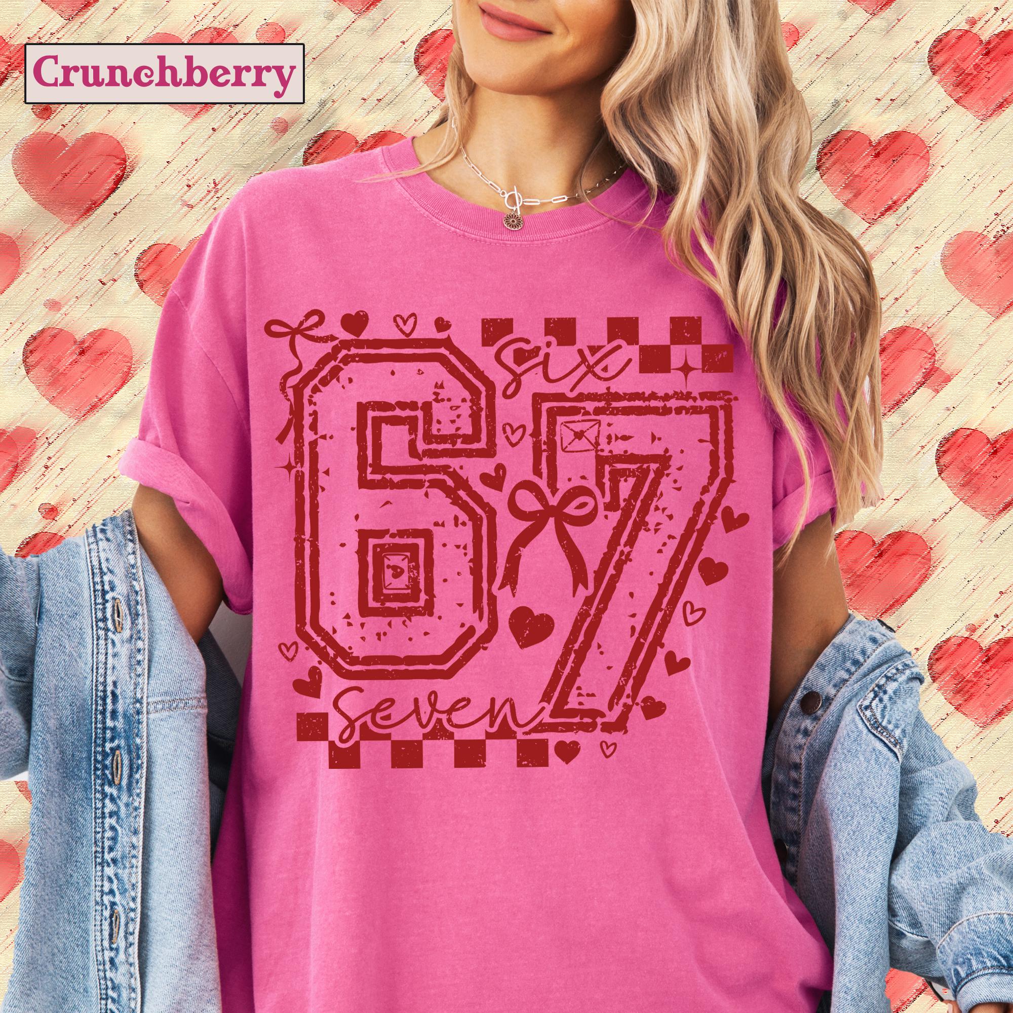 67 Valentine Meme Shirt | Six Seven Valentines Day T-shirt | 6 7 Heart Themed | Couple Tee