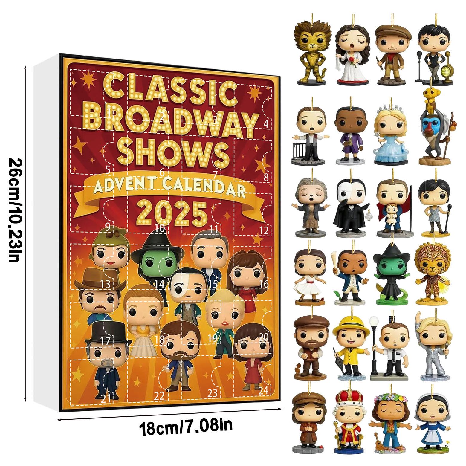 Musical Theater Ornament Set | 24PCS Acrylic Advent Calendar 2025 | Drama Lover Christmas Gift