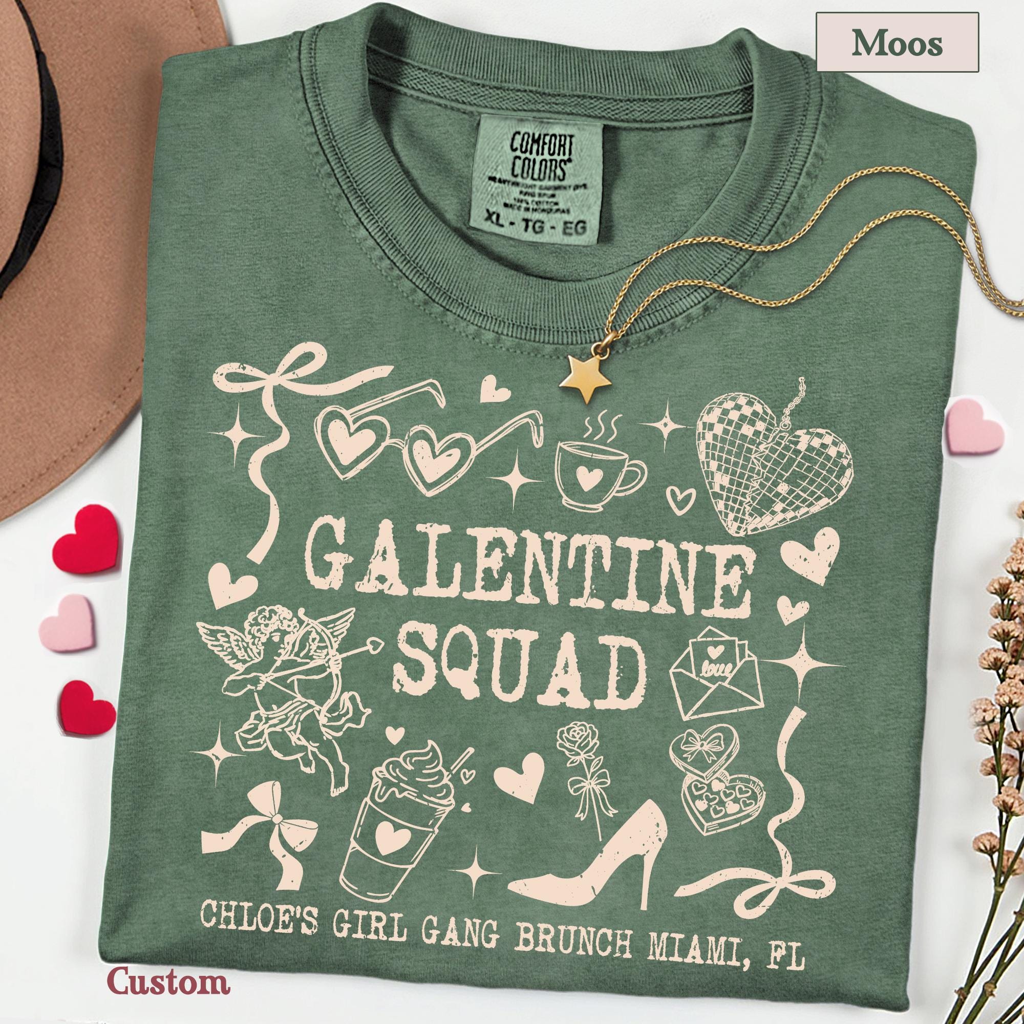 Galentine Squad Shirt, Custom Galentines Gift Ideas, Personalized Galentine Bruch TShirt, Girls Night Tee
