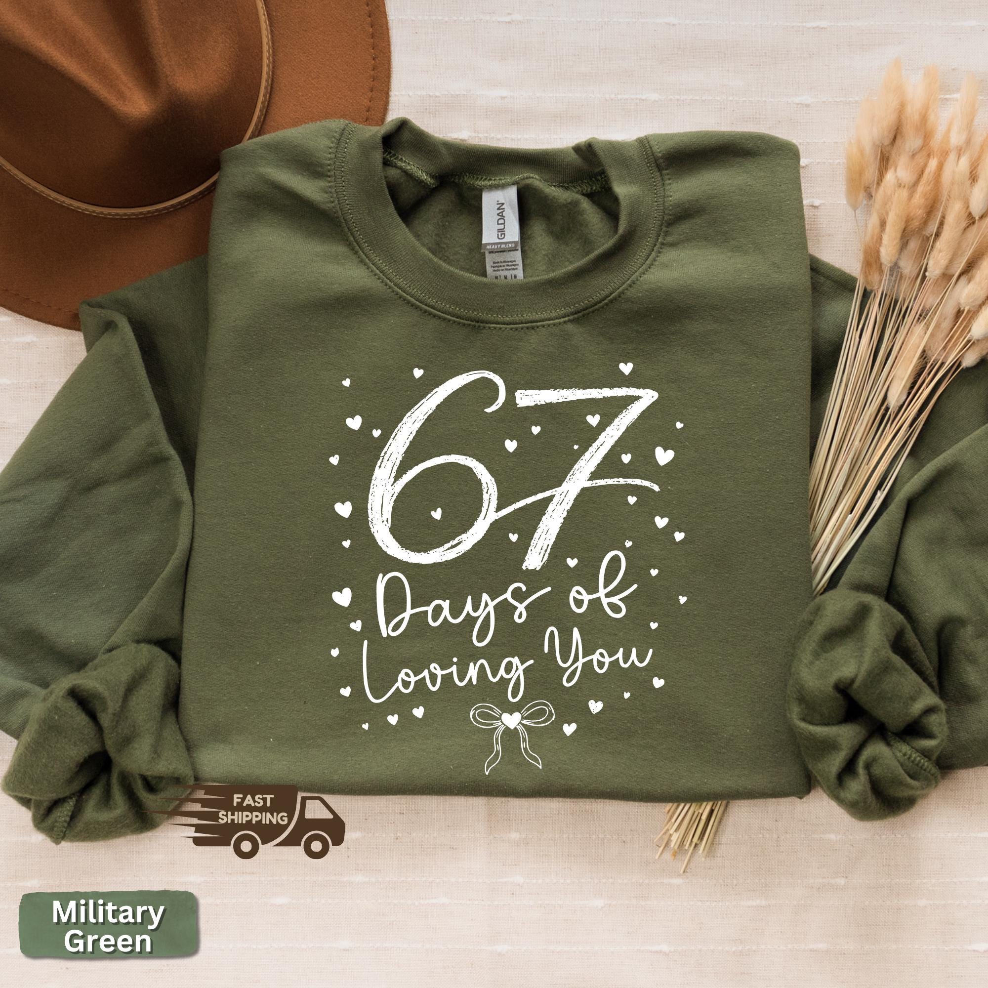 67 Meme Valentine Shirt, Six Seven Valentines Day Sweatshirt, 6 7 Heart Themed Couple Tee, Funny Velentines Gift for Her, 67 Days Of Loving