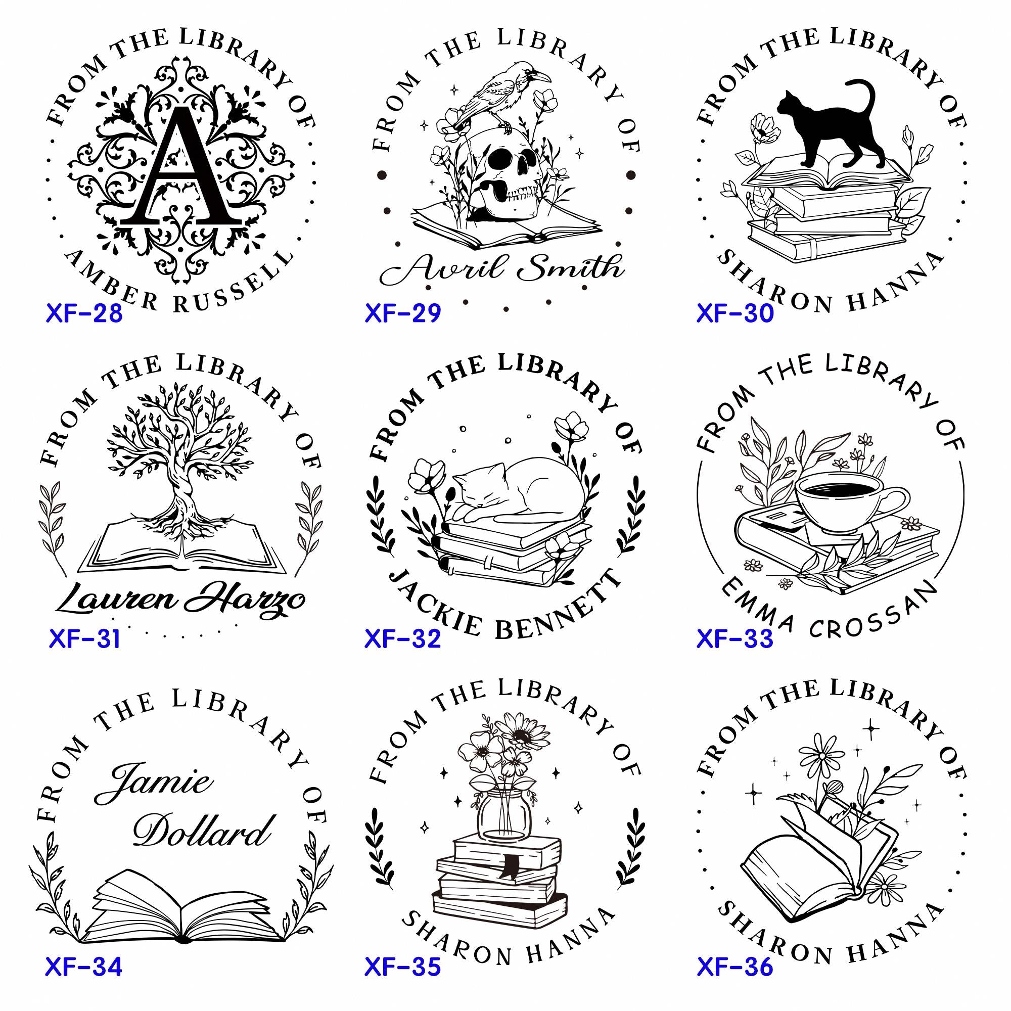 CUSTOM EMBOSSER / book stamp / library embosser /From the Library of embosser/Cat Lover Gifts/Book Lover Gifts