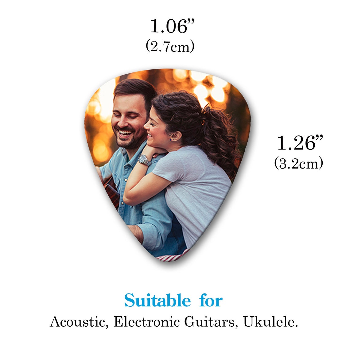 Personalized Wooden Guitar Picks with Case, Custom Photo Guitar Pick, Holder for Picks