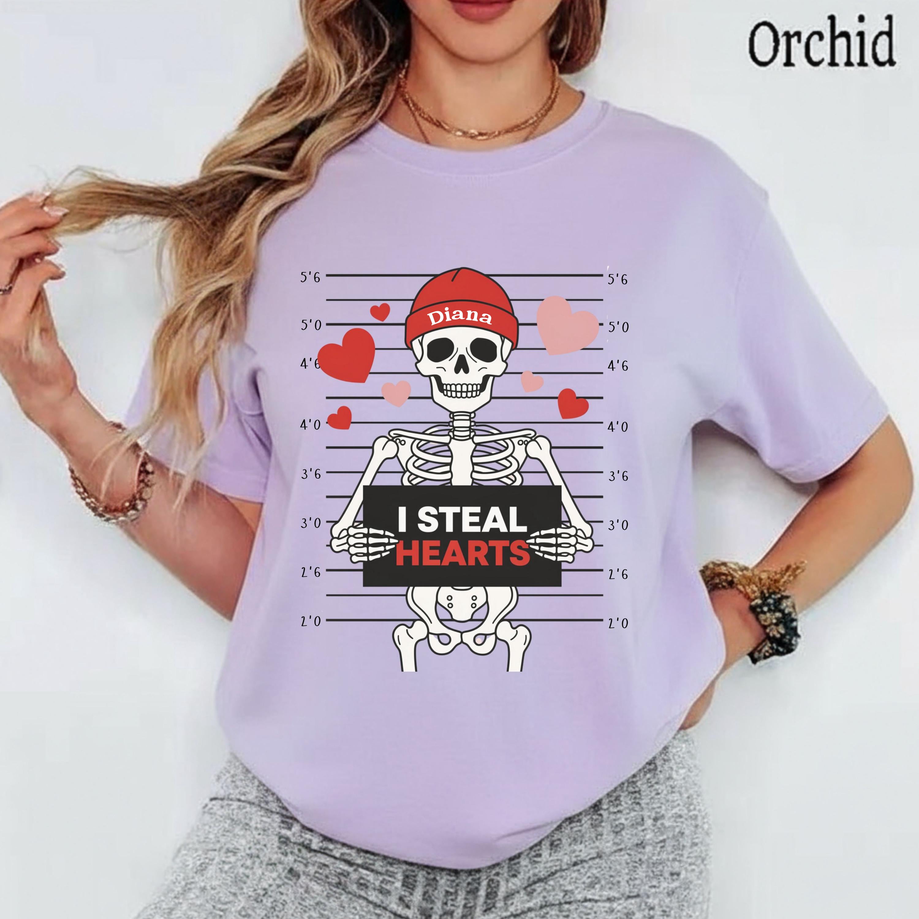 I Steal Hearts Valentines Shirt, Skeleton Valentines Day Tee,Funny Skeleton Tshirt,Funny Valentines Day Shirt, Valentines Gift