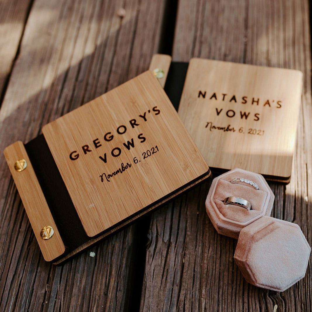 Wedding Vow Books, Vow Booklet, His and Her Vow Books, Wedding Ceremony Books, Our Vows, Custom Wooden Vow Books | Single Book or Set of 2