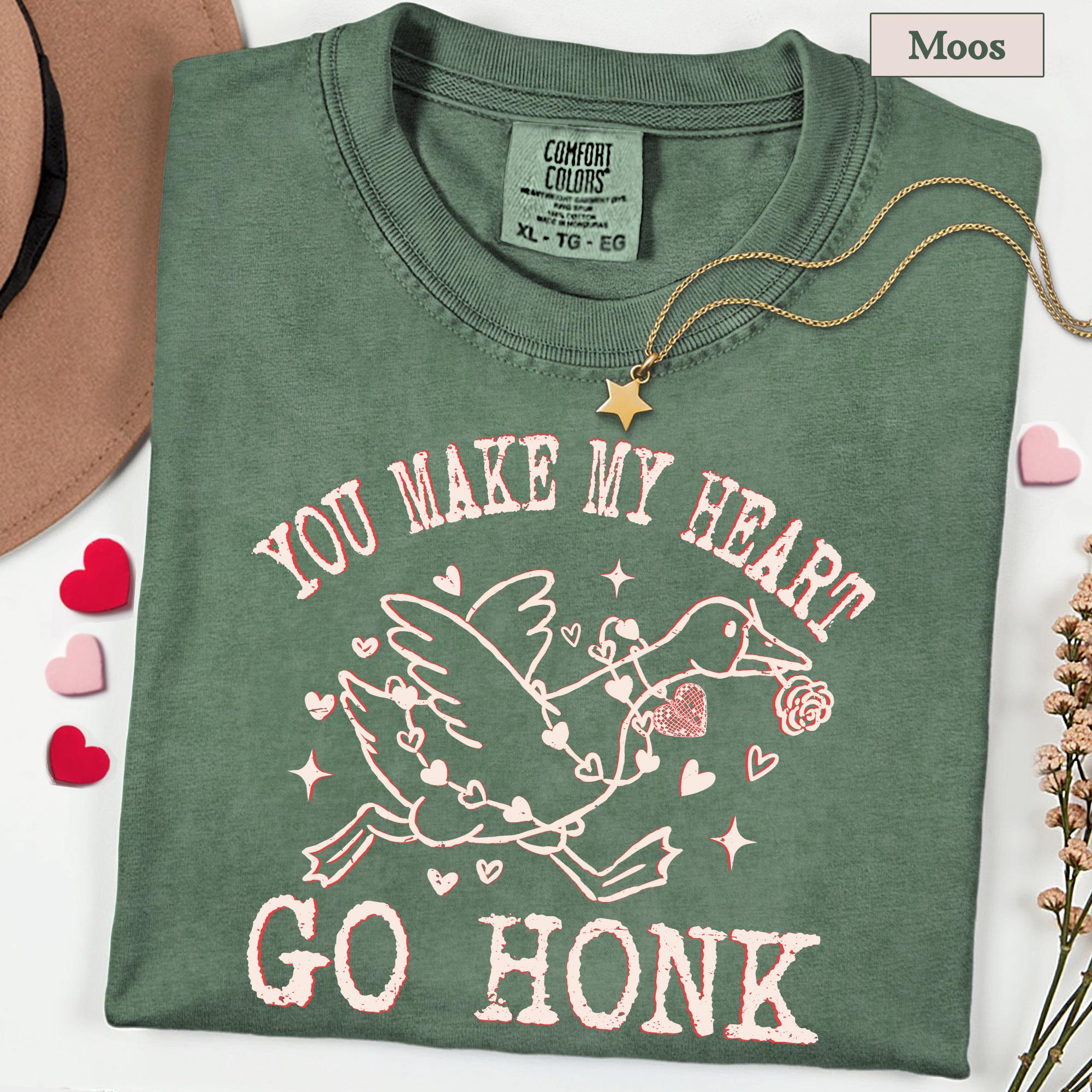 Valentine Goose Shirt, Funny Goose Love Tee, Valentines Women TShirt, Romantic Gift for Her