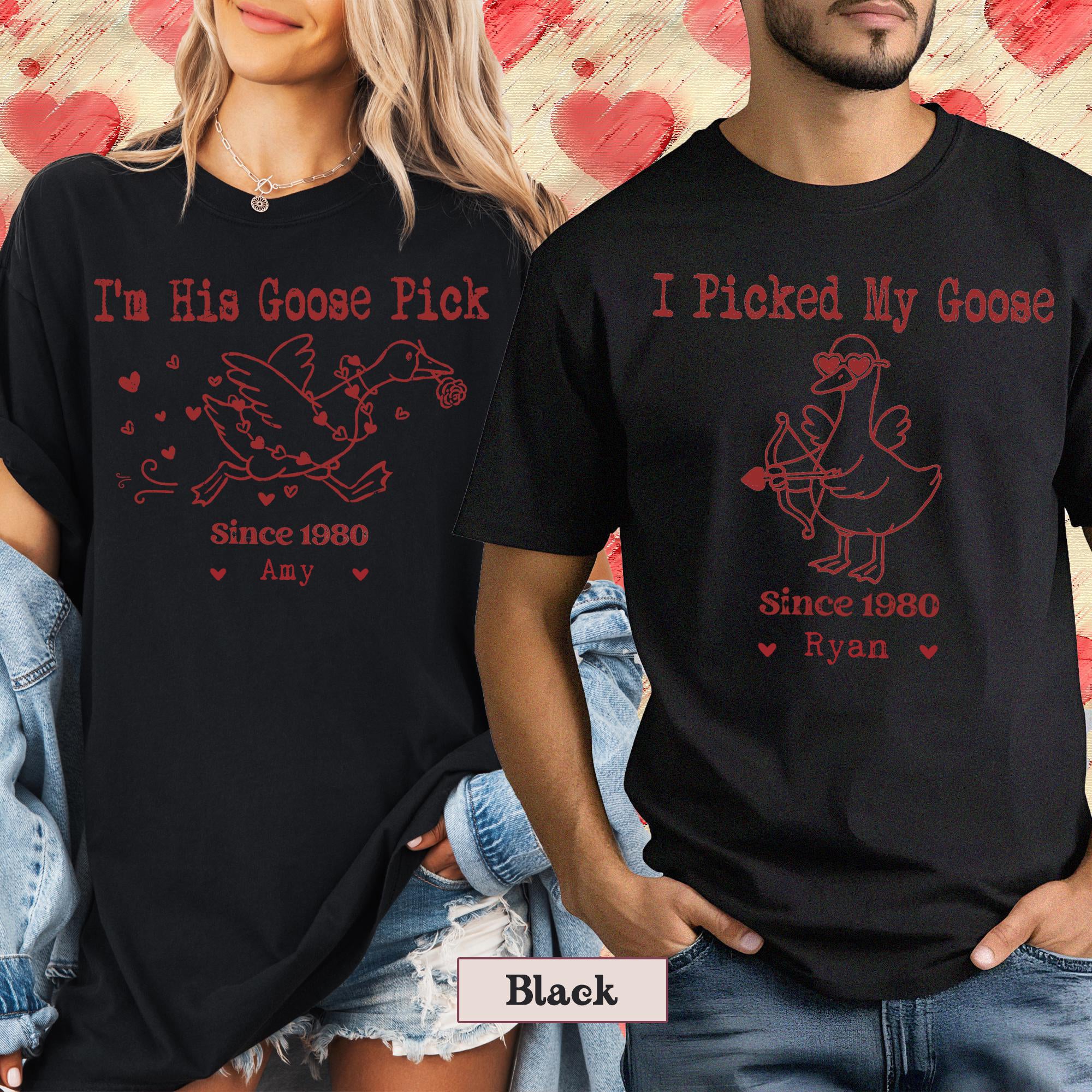 Couple Valentine Shirt, Valentine Goose Tshirt, Matching Valentines Day Tees, Honk Couples Gift