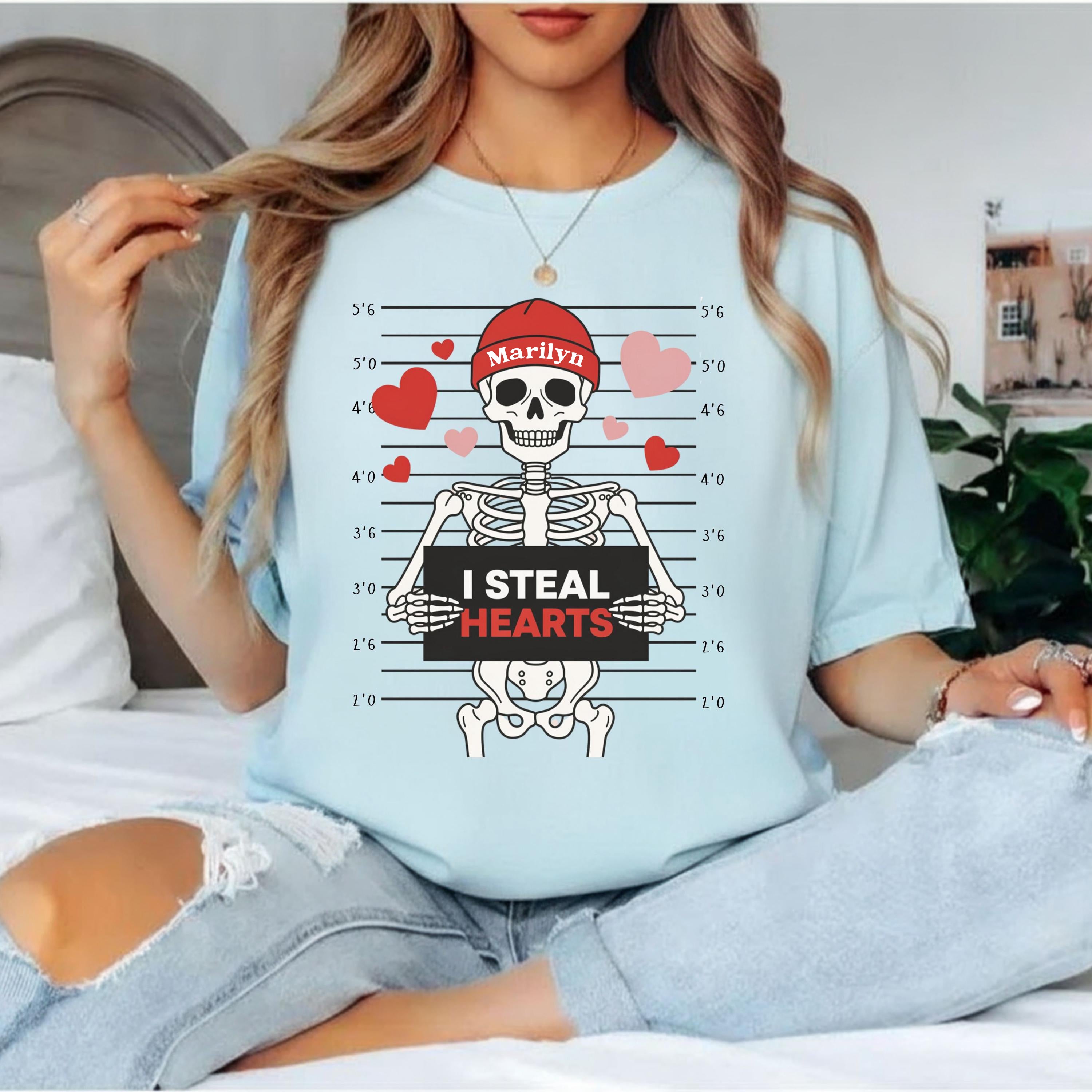 I Steal Hearts Valentines Shirt, Skeleton Valentines Day Tee,Funny Skeleton Tshirt,Funny Valentines Day Shirt, Valentines Gift