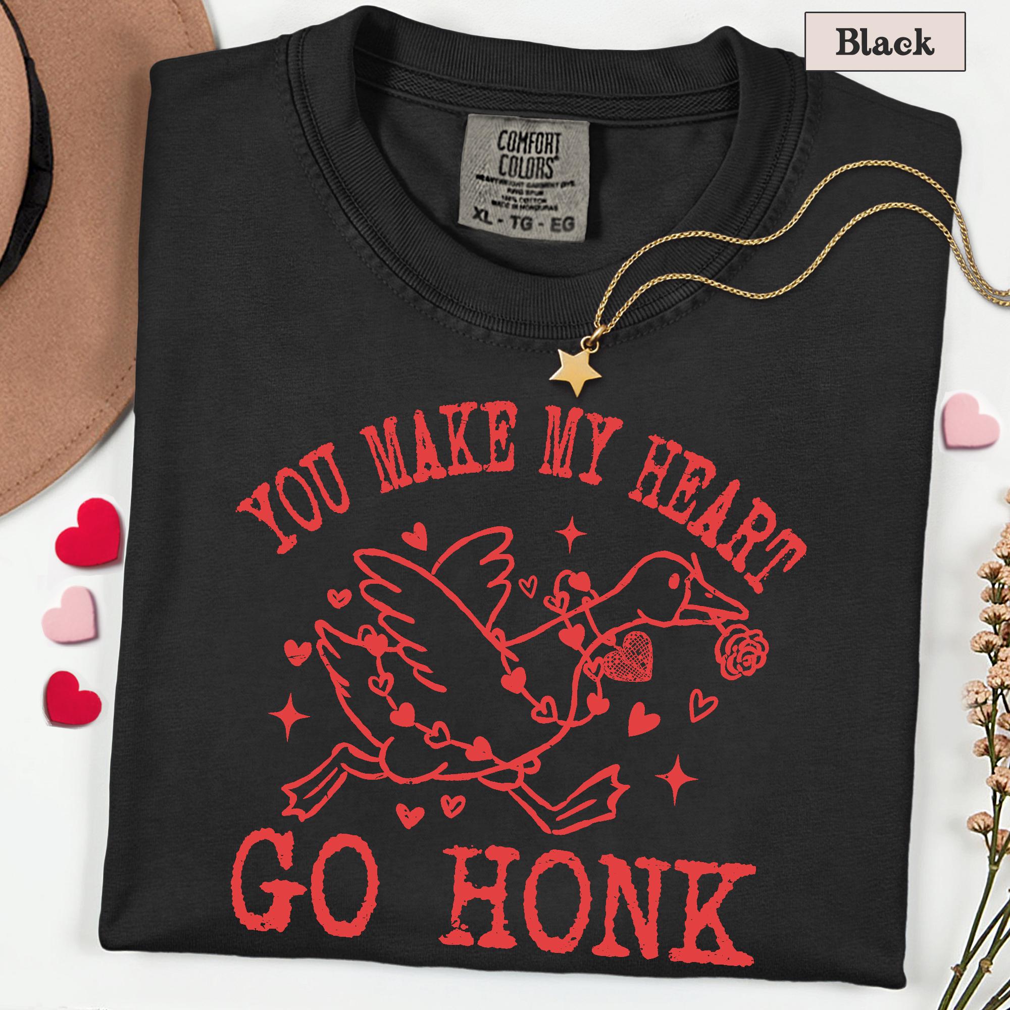 Valentine Goose Shirt, Funny Goose Love Tee, Valentines Women TShirt, Romantic Gift for Her