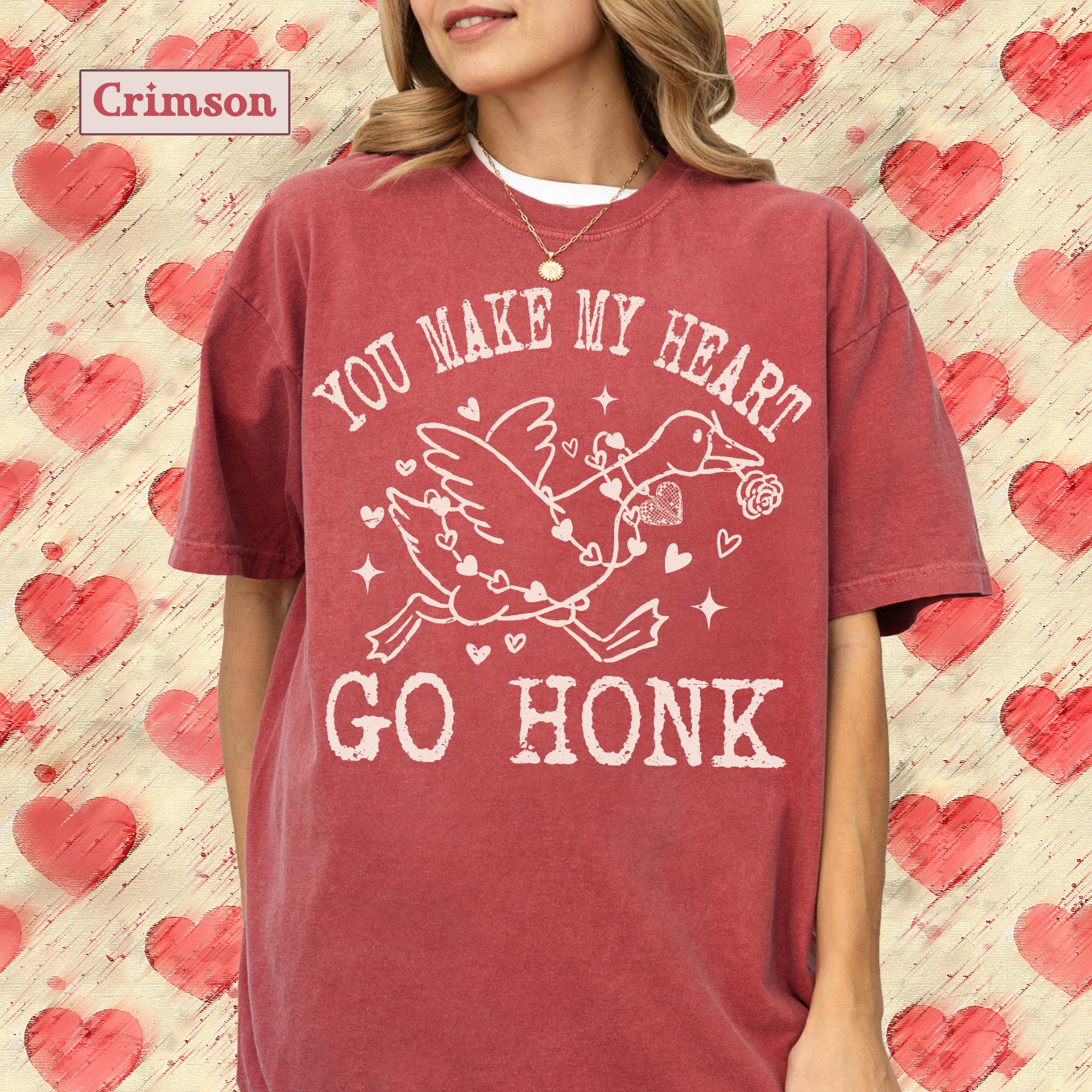 Valentine Goose Shirt, Funny Goose Love Tee, Valentines Women TShirt, Romantic Gift for Her