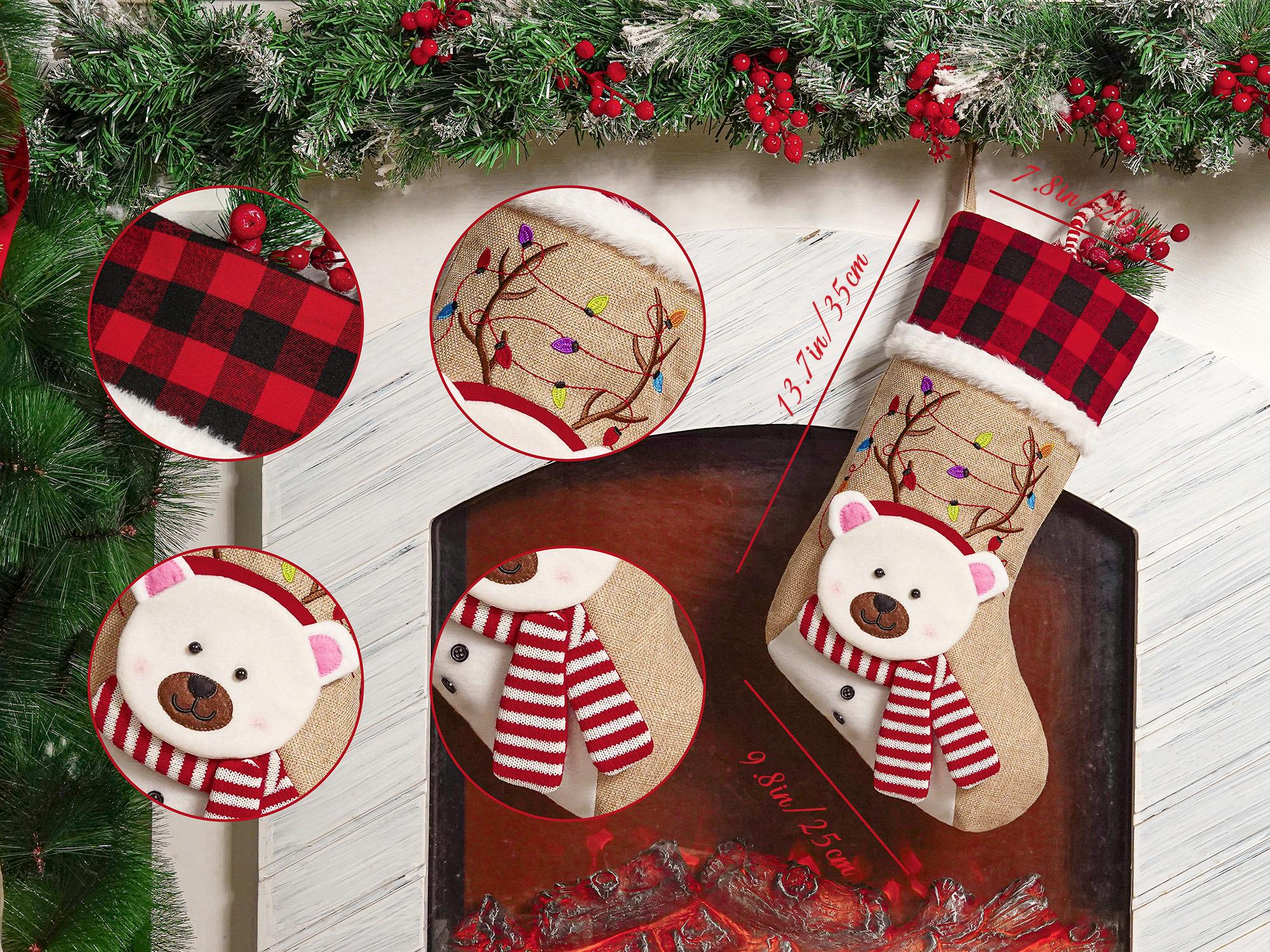 Personalized 3D Christmas Stockings, Custom Family Christmas Stockings, Holiday Decor, Embroidered Stockings With Name, Monogram Stocking