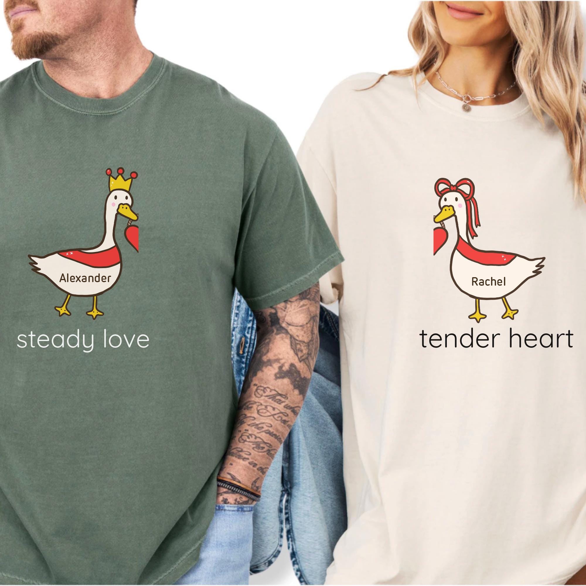 Funny Couple Shirts for Valentine’s Day Comfort Colors,Gift for Husband and Wife Girlfriend Boyfriend Mom Dad,Funny Couple Gift,Goose Shirts