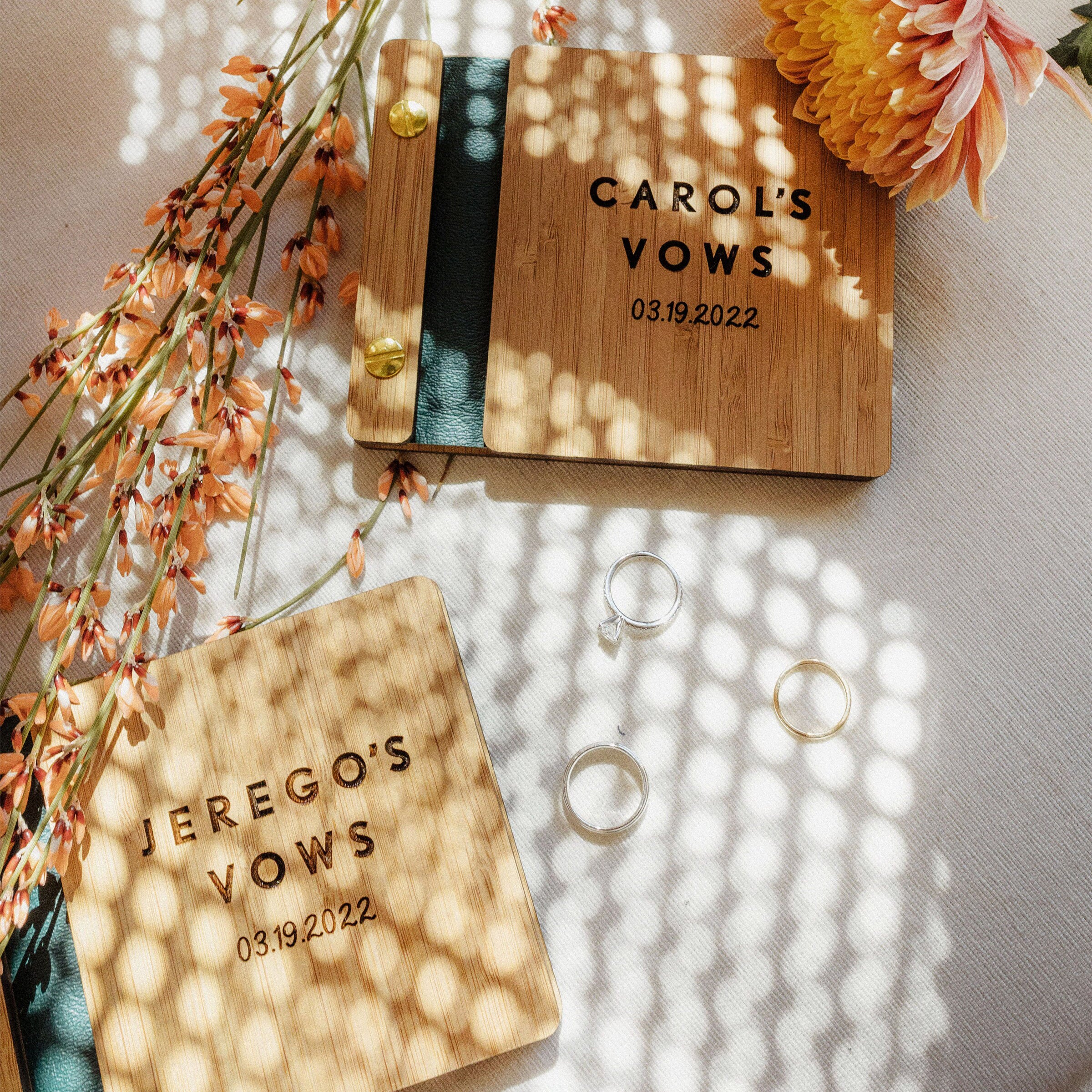 Wedding Vow Books, Vow Booklet, His and Her Vow Books, Wedding Ceremony Books, Our Vows, Custom Wooden Vow Books | Single Book or Set of 2