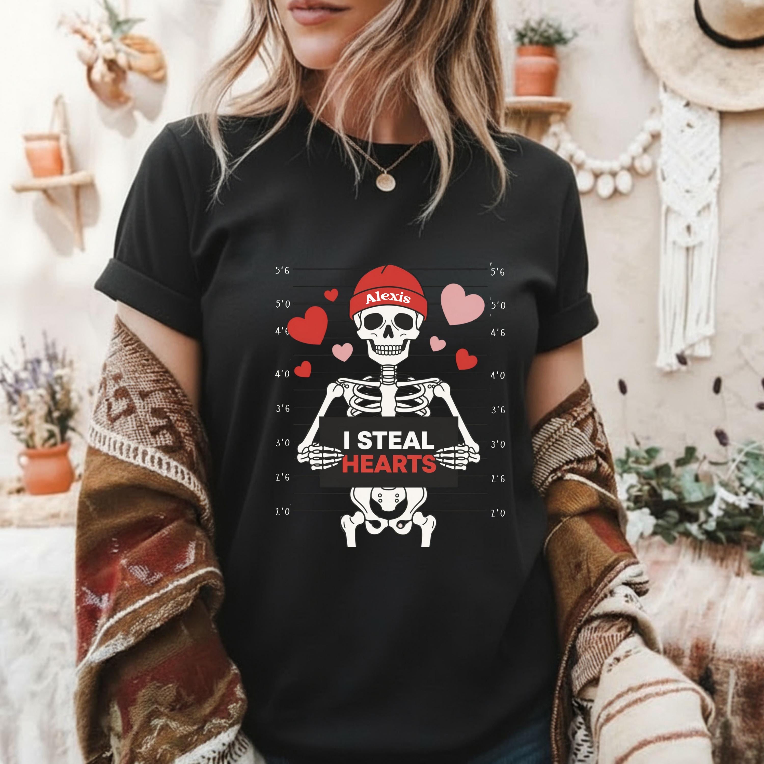 I Steal Hearts Valentines Shirt, Skeleton Valentines Day Tee,Funny Skeleton Tshirt,Funny Valentines Day Shirt, Valentines Gift