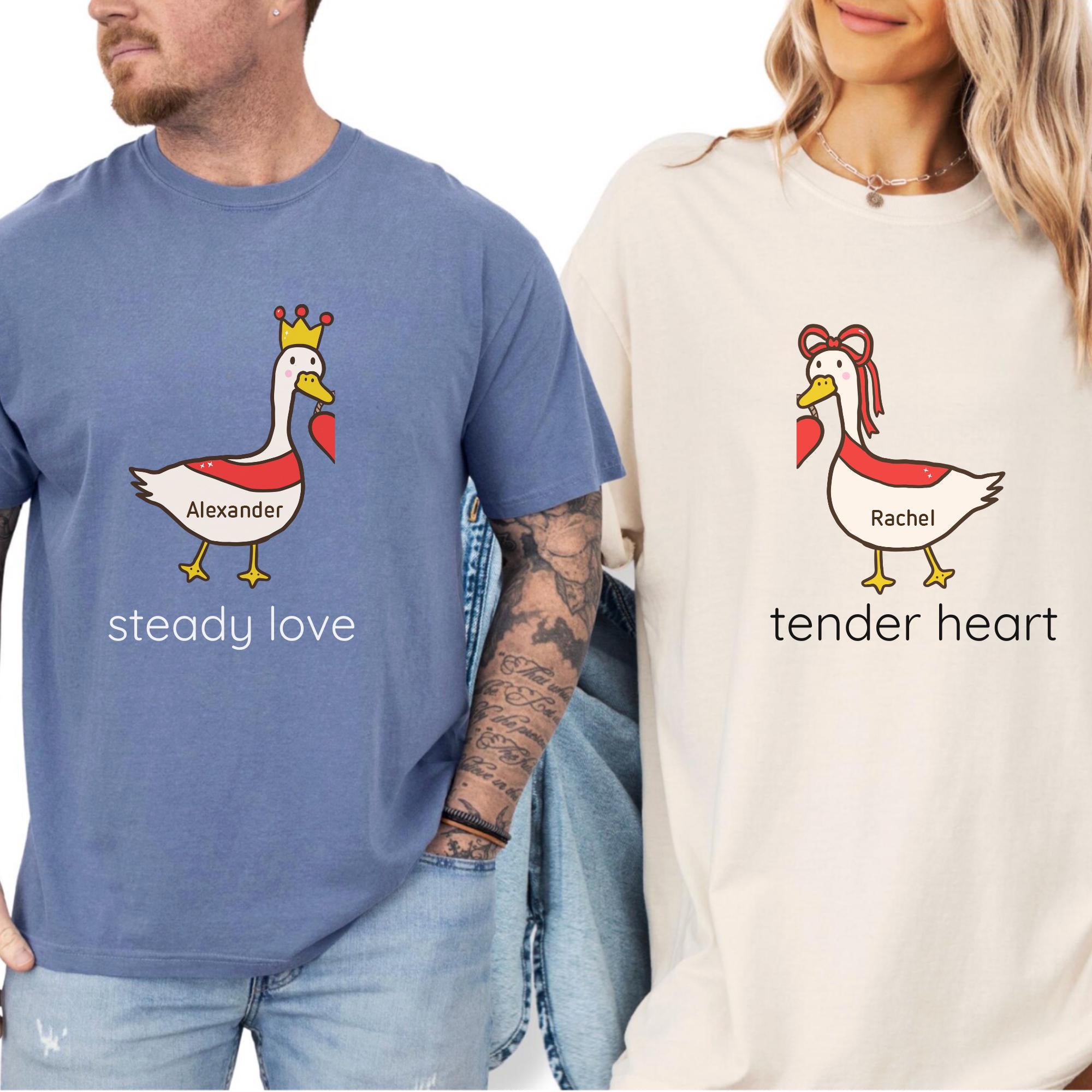 Funny Couple Shirts for Valentine’s Day Comfort Colors,Gift for Husband and Wife Girlfriend Boyfriend Mom Dad,Funny Couple Gift,Goose Shirts