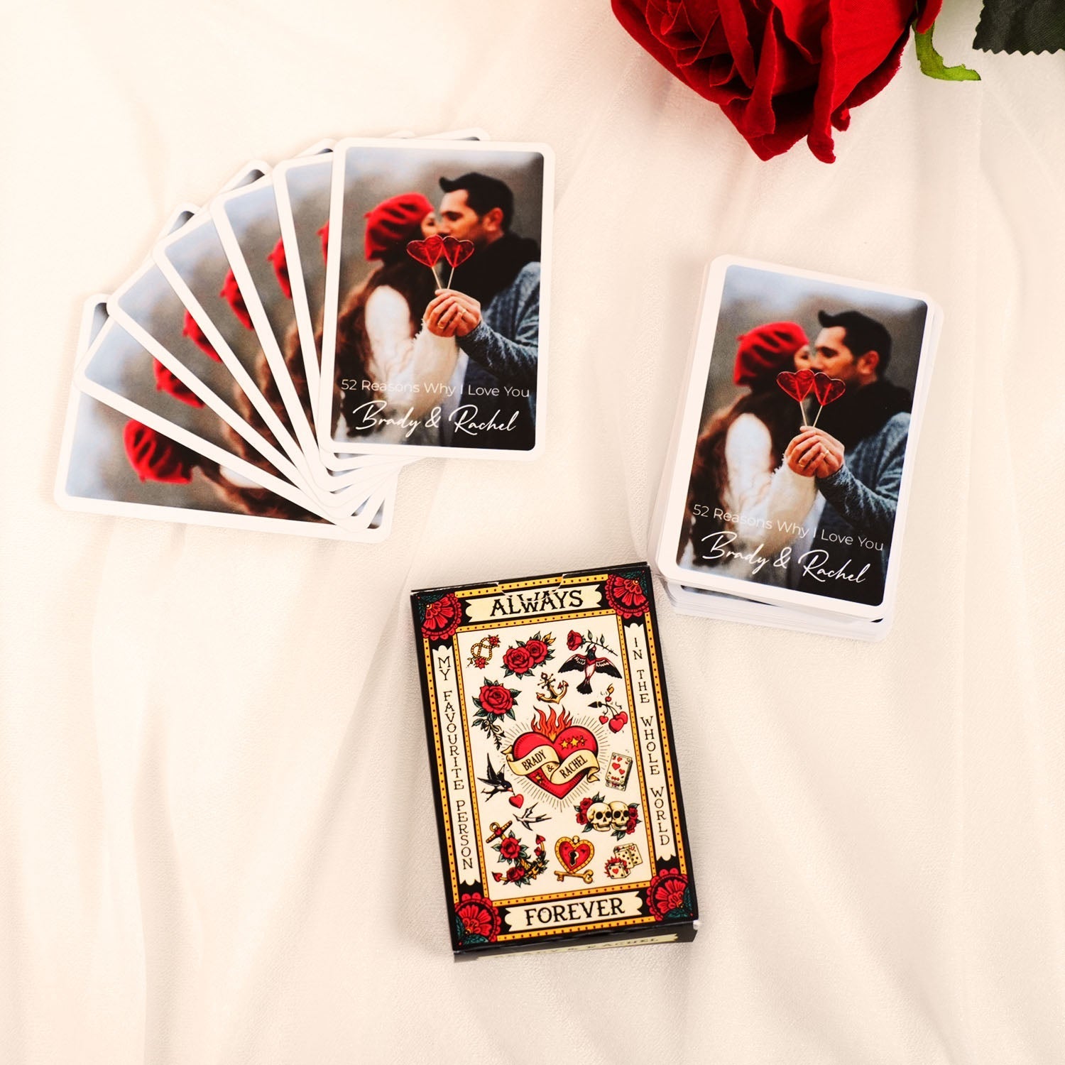 Custom 52 Reasons Why I Love You Playing Cards